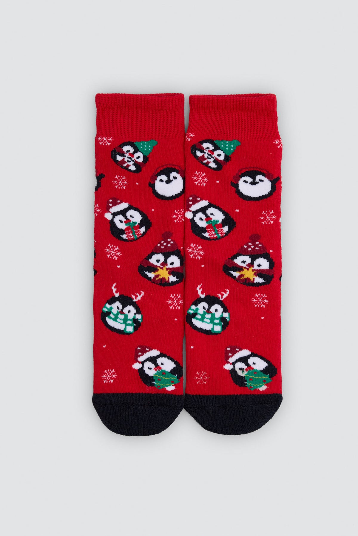 Pack de 2 meias infantis de Natal com renas e pinguins