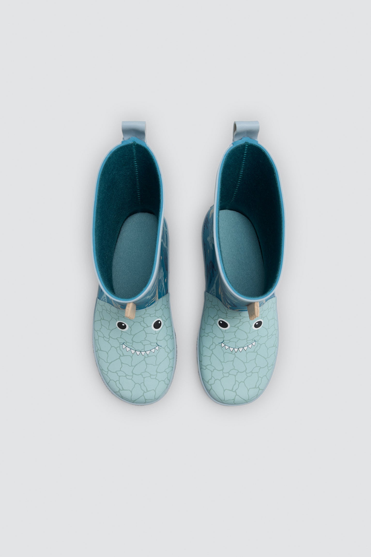 Botas de chuva de menino estampado de monstros com detalhes 3D
