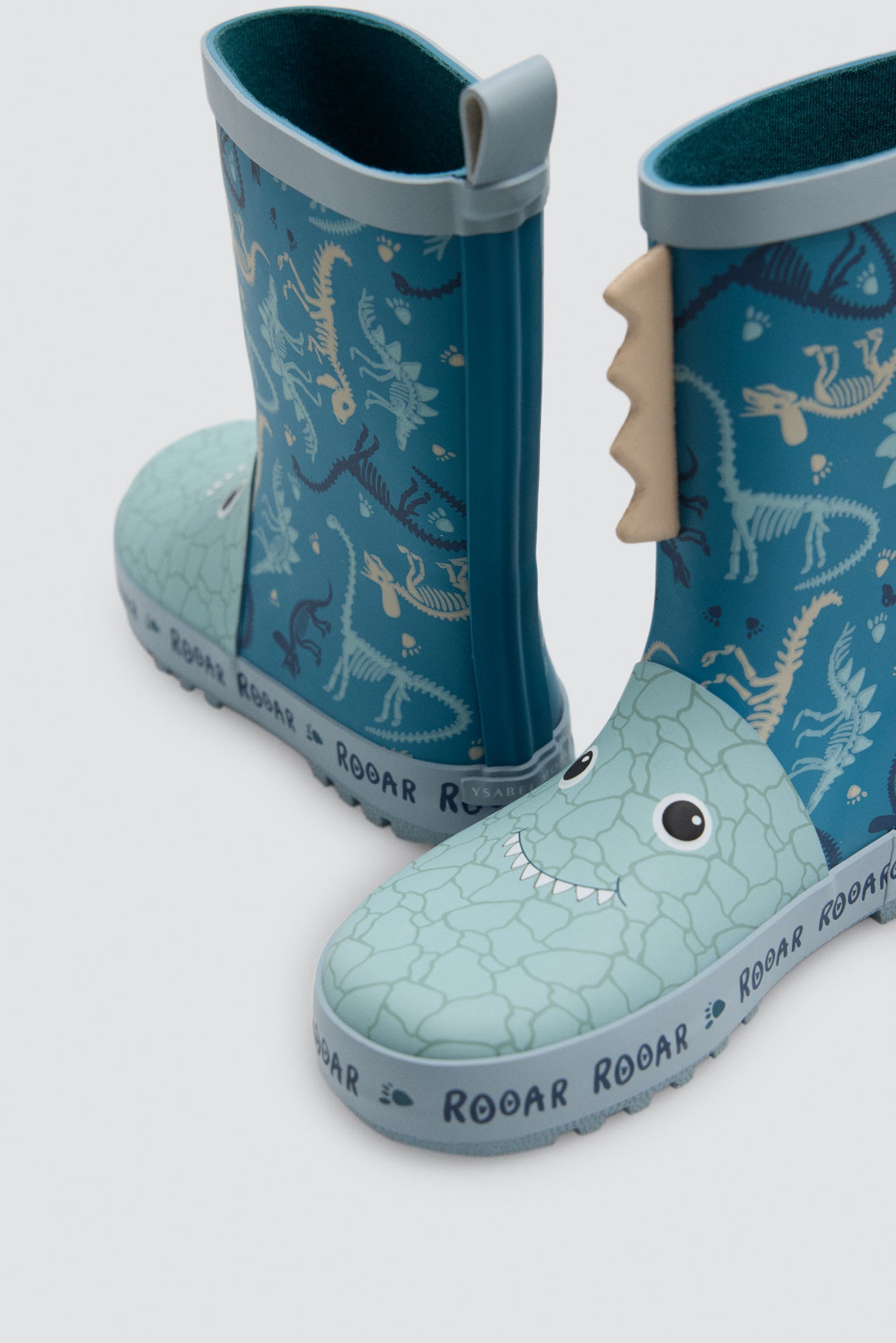 Botas de chuva de menino estampado de monstros com detalhes 3D