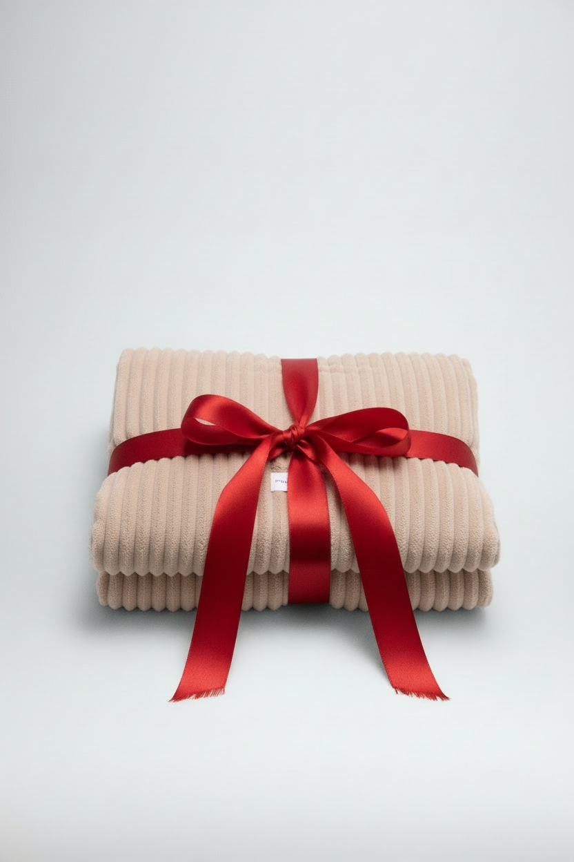 Manta de pele de carneiro e canelada