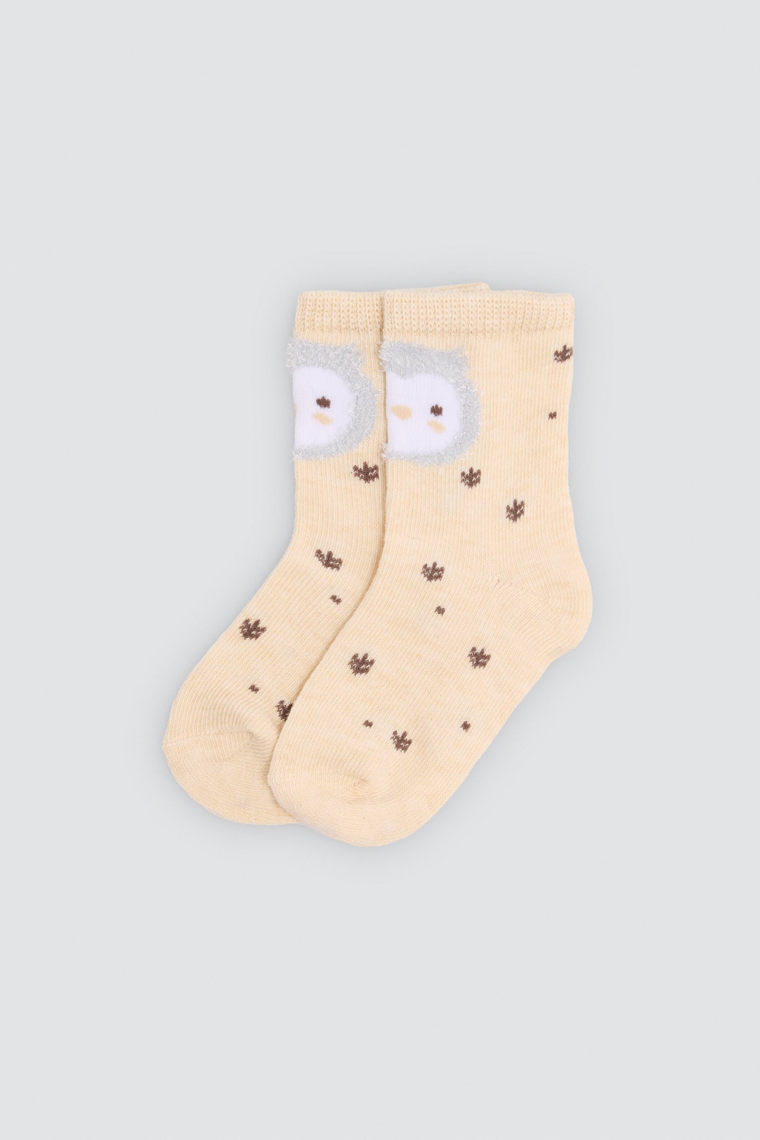 Pack de 4 meias de bebé com estampado de corujas e árvores