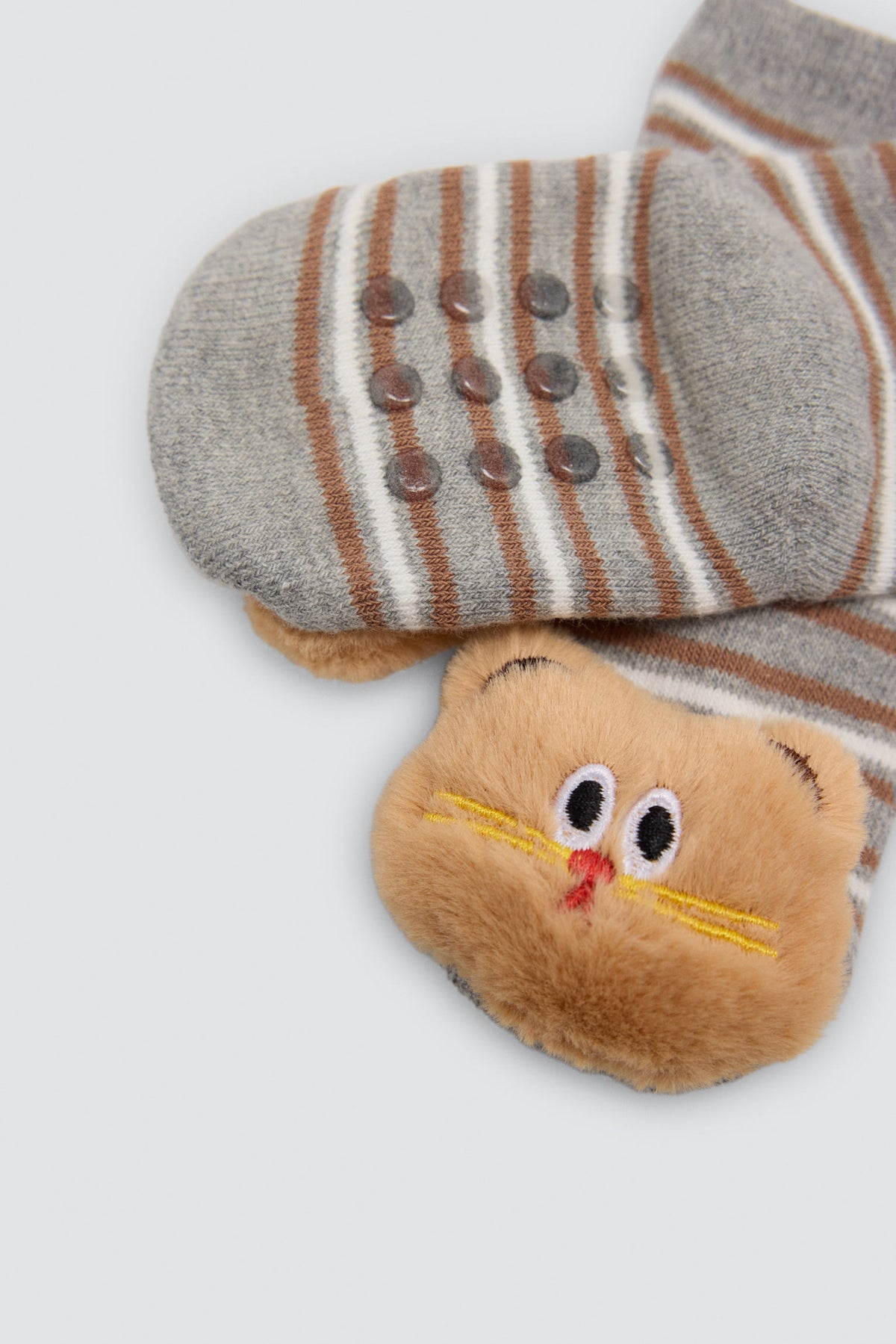 Pack de 2 meias térmicas antiderrapantes sensoriais de bebé com gatinhos