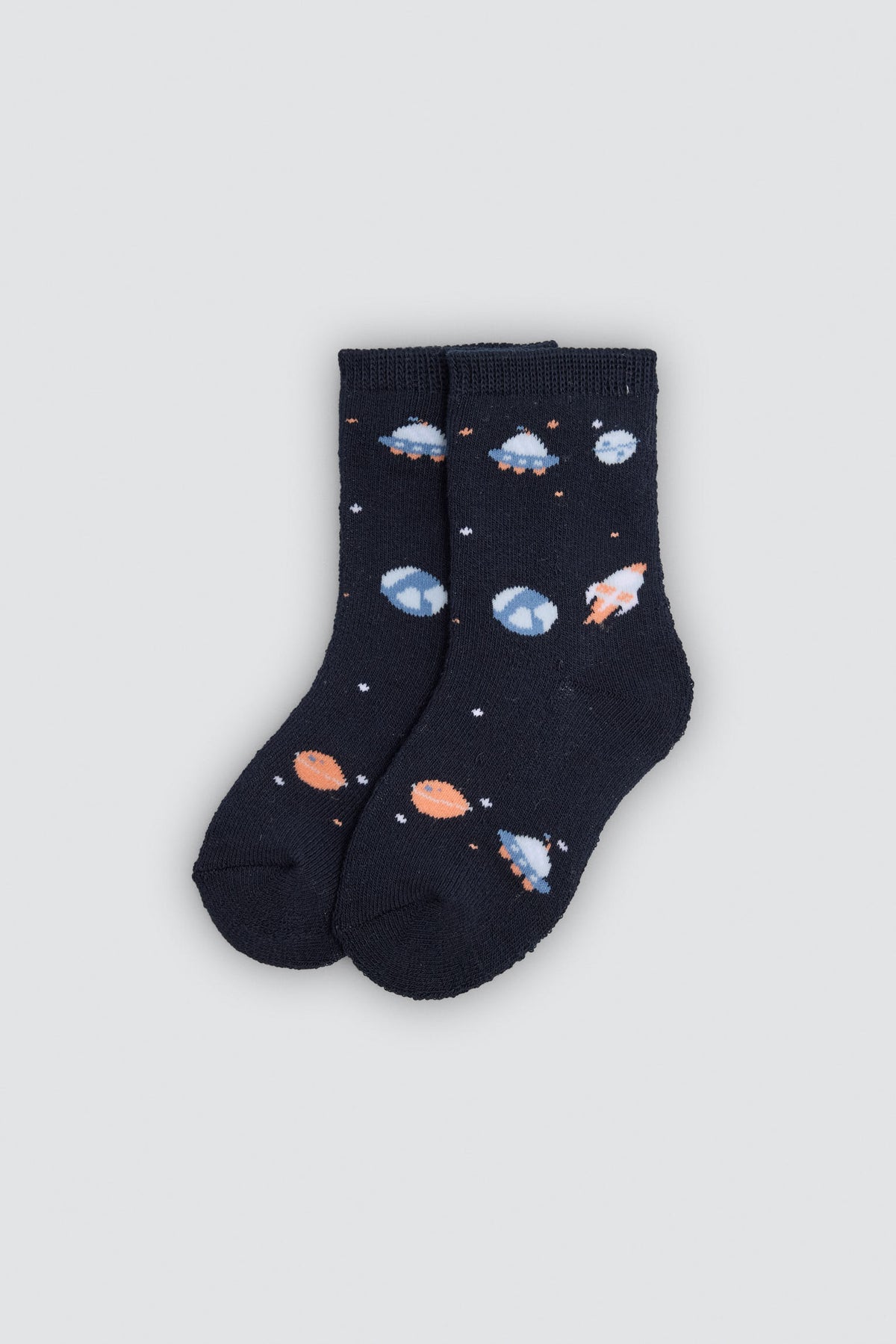 Pack de 4 meias térmicas de bebé com estampado de espaço e foguetões