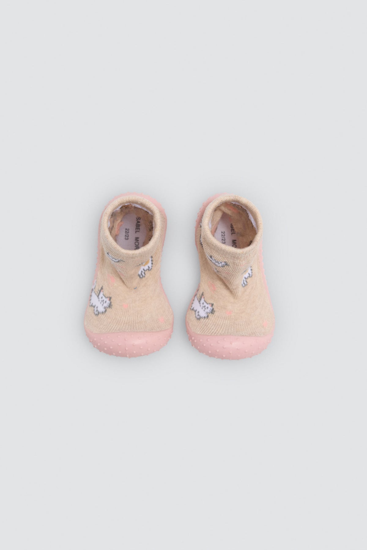 Meias-pantufa de bebé menina com estampado de gatinhos
