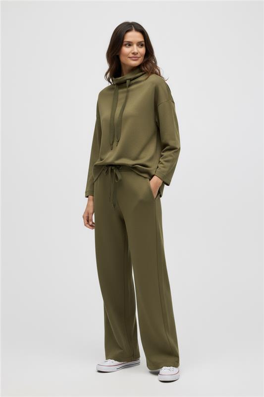 Calça reta fluida verde