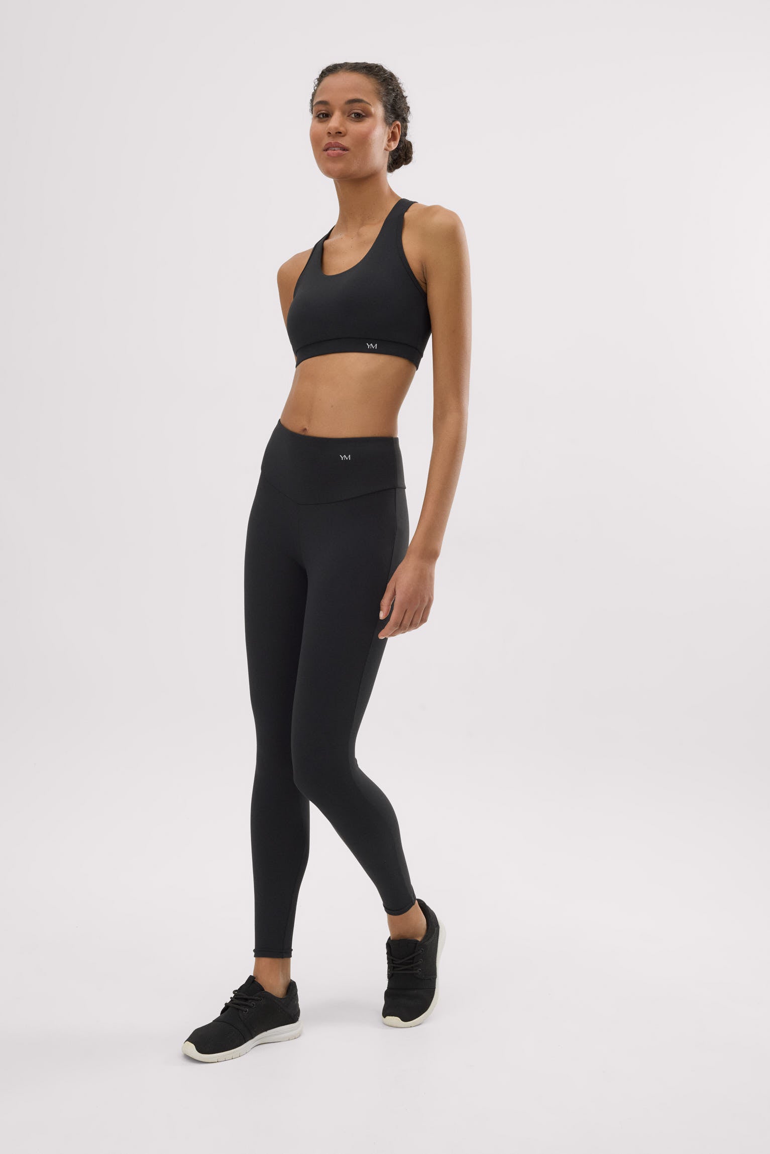 Leggings deportivos de tiro alto tacto algodonero negro - Ysabel Mora