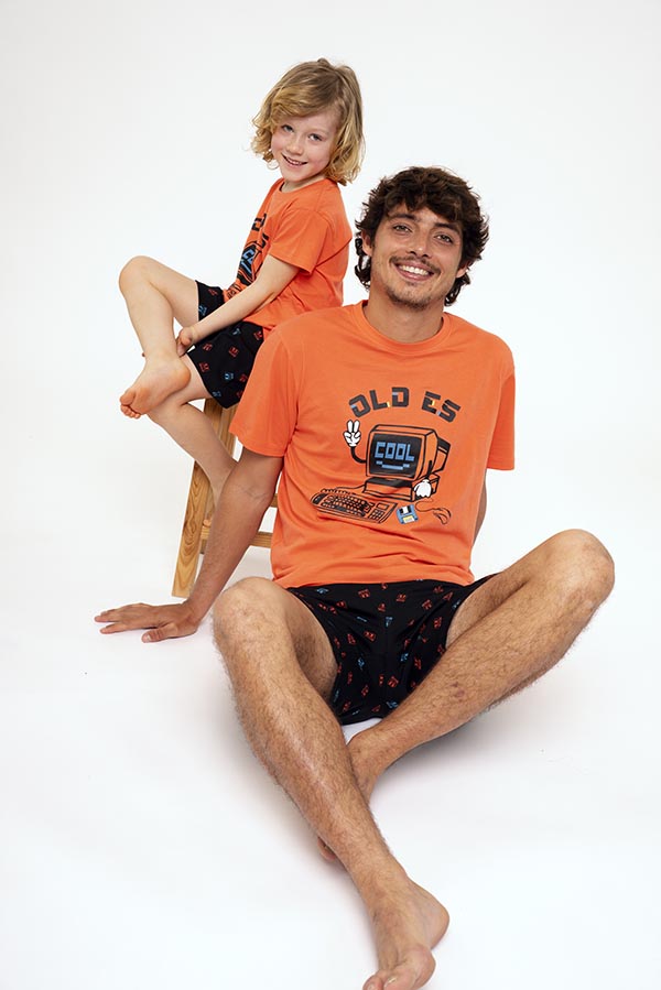 Pijama curto infantil de algodão Old is Cool | MUYDEMI