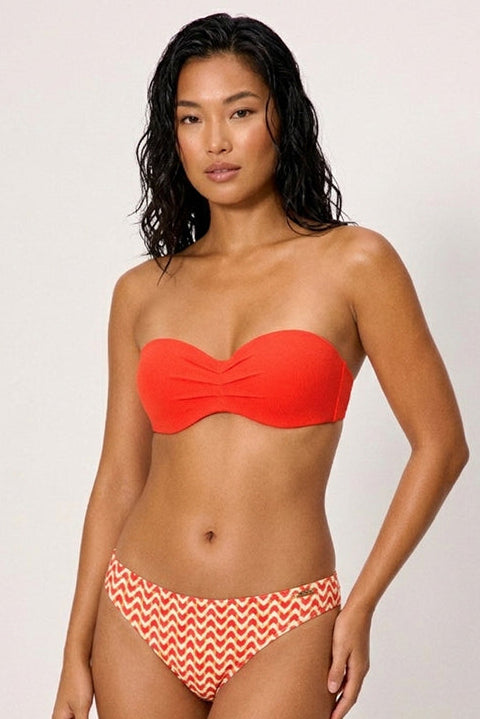 Top bikini bandeau micropiqué coral copa C - Ysabel Mora