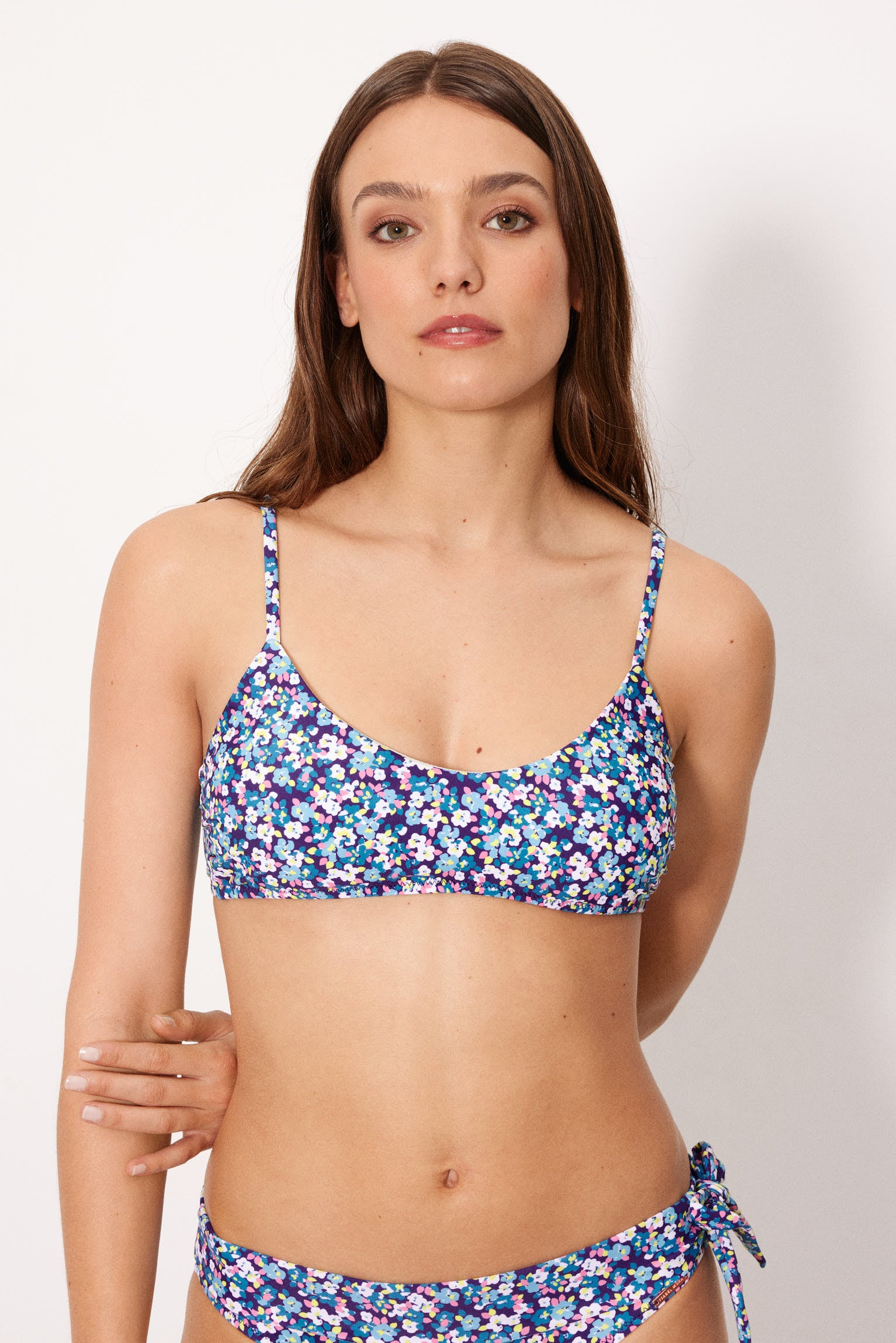 Top de biquíni triangular Liberty azul, tamanho B