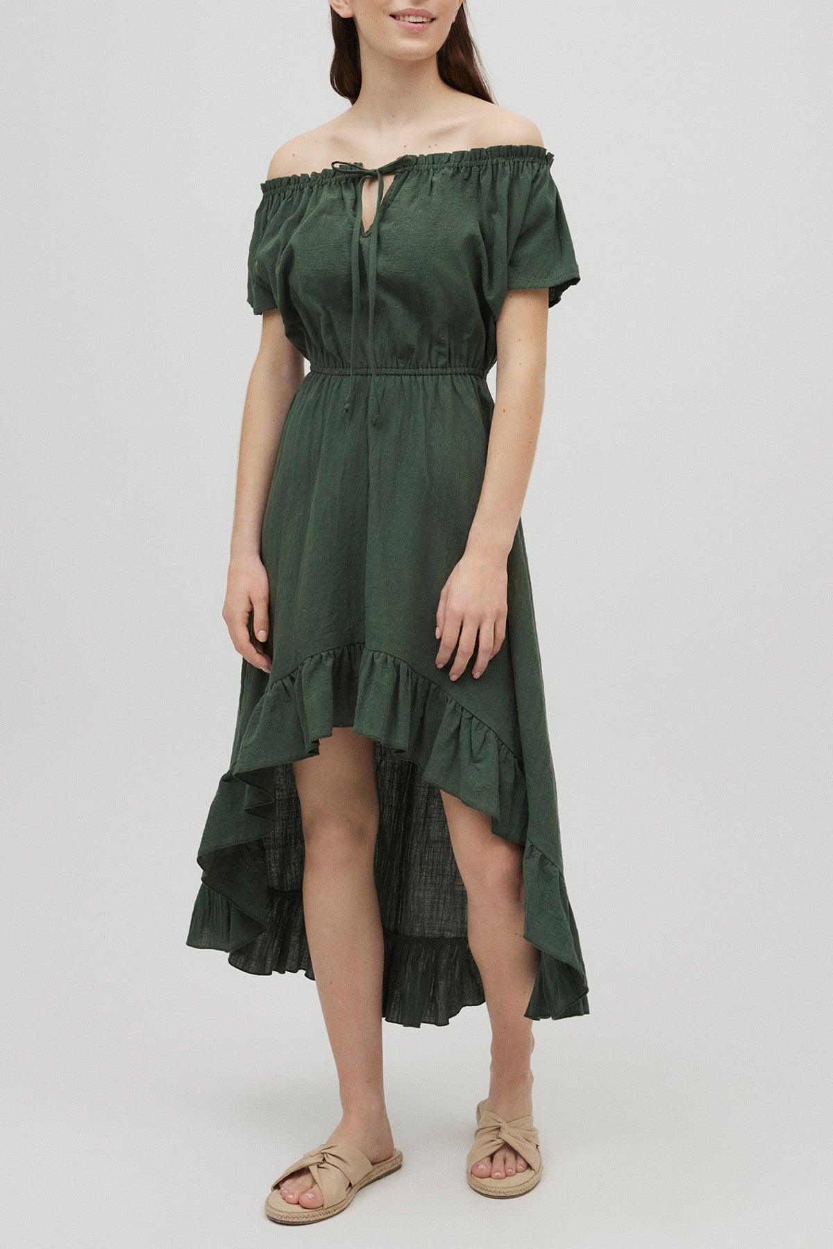 Vestido assimétrico verde