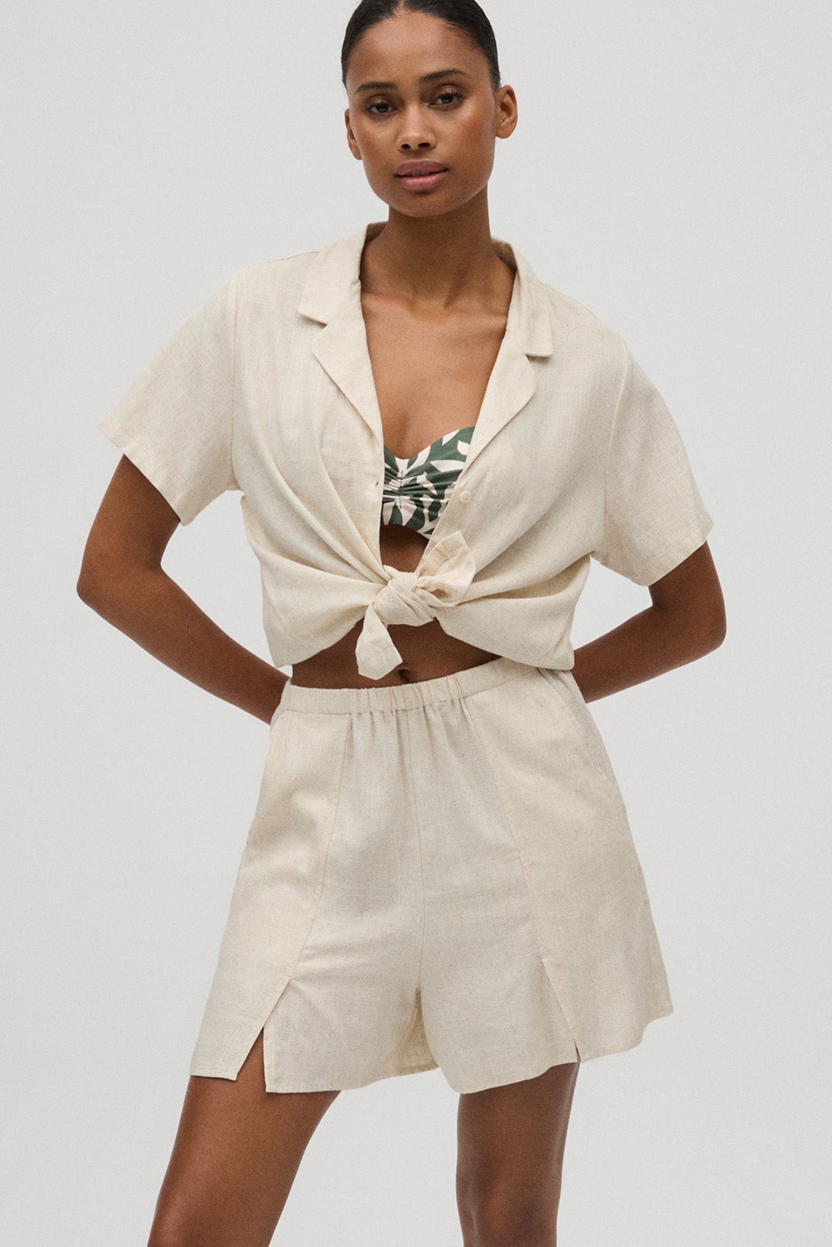 Camisa de linho manga curta