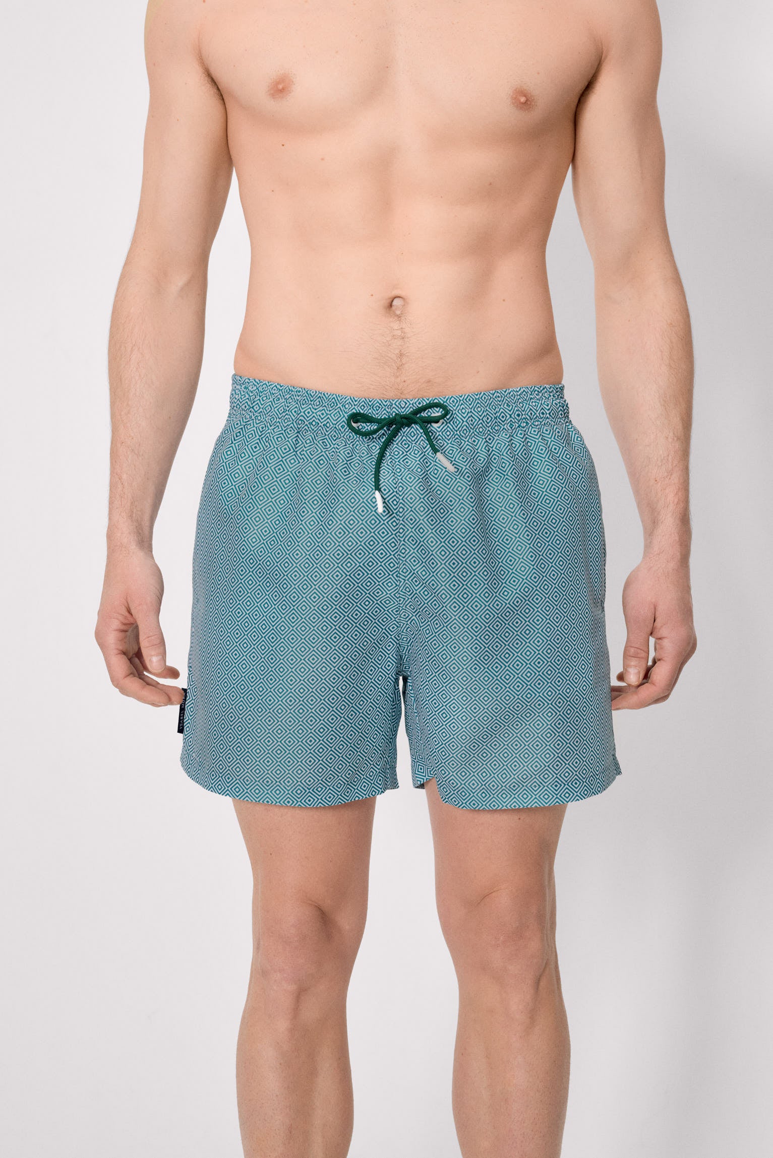 Maiô midi azul com estampa étnica