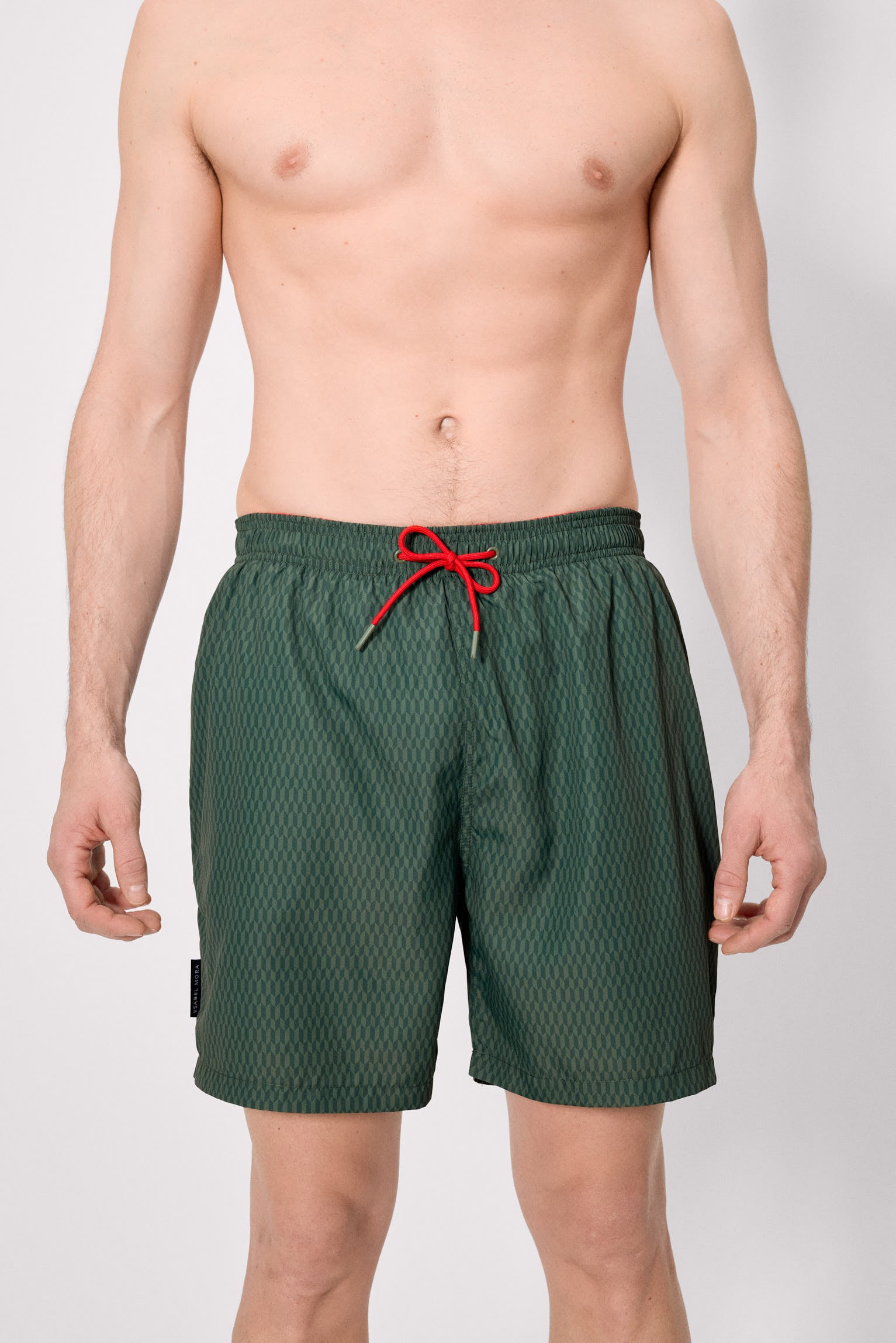 Maiô longo com estampa étnica verde