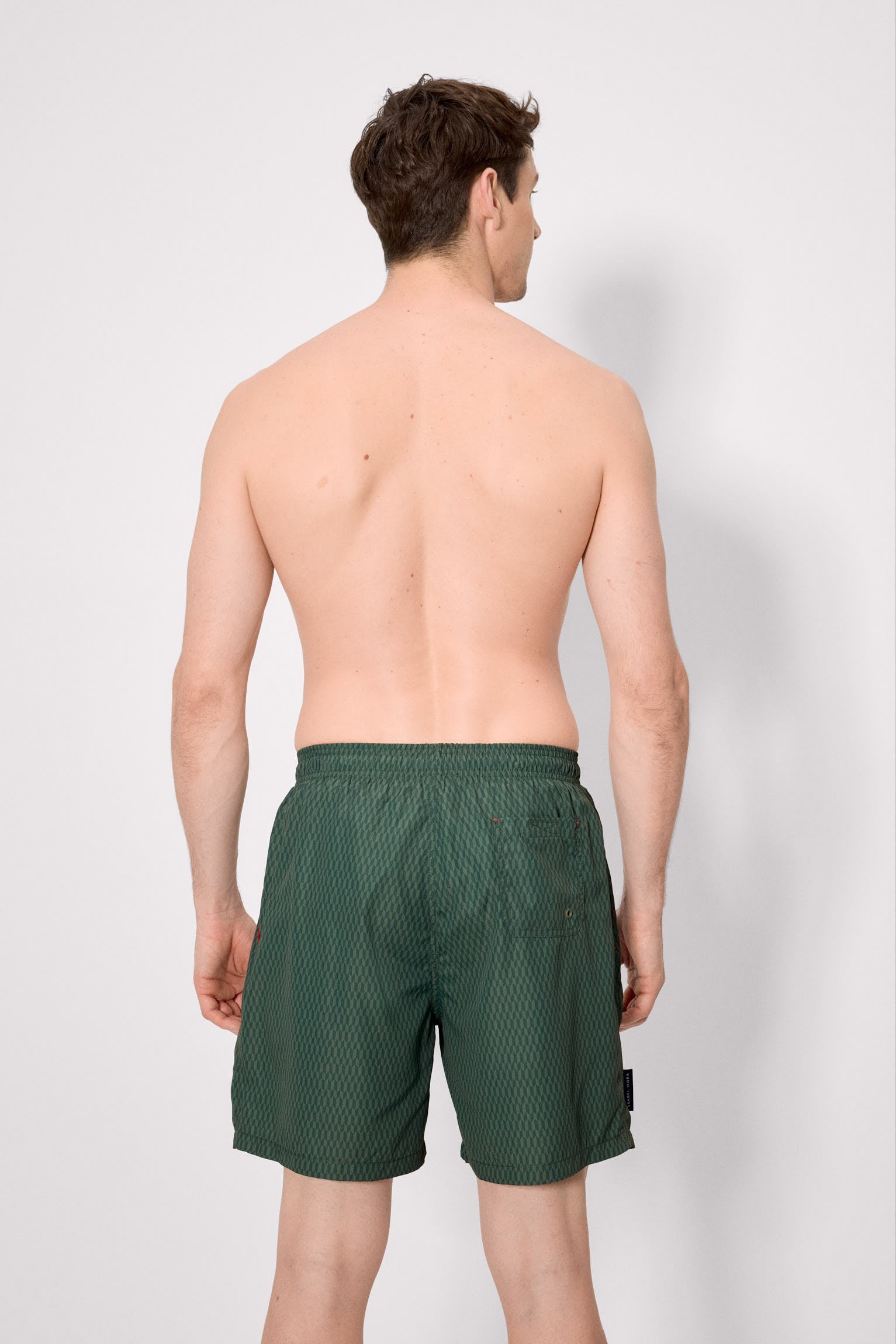 Maiô longo com estampa étnica verde