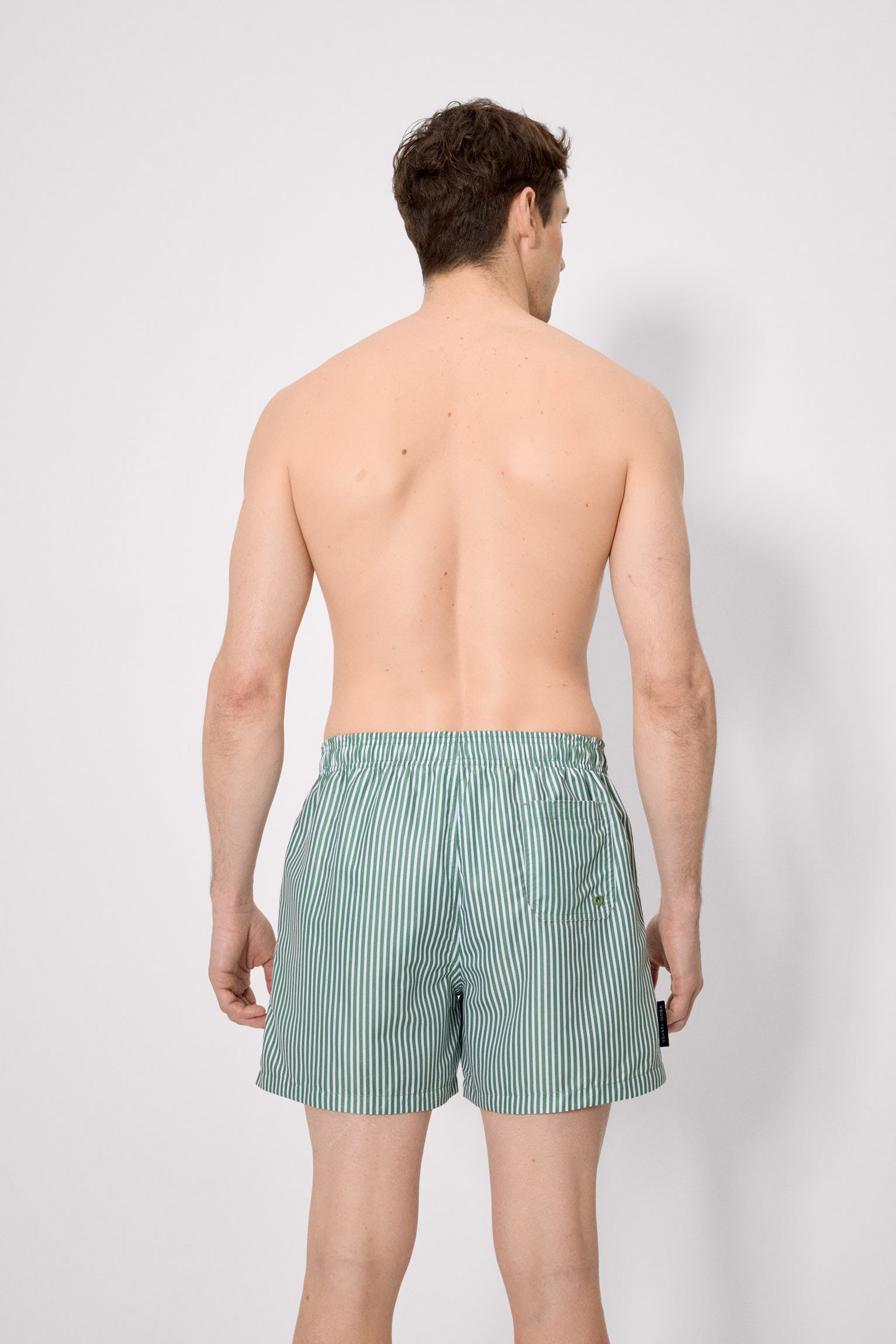 Bañador medio estampado rayas verde - Ysabel Mora