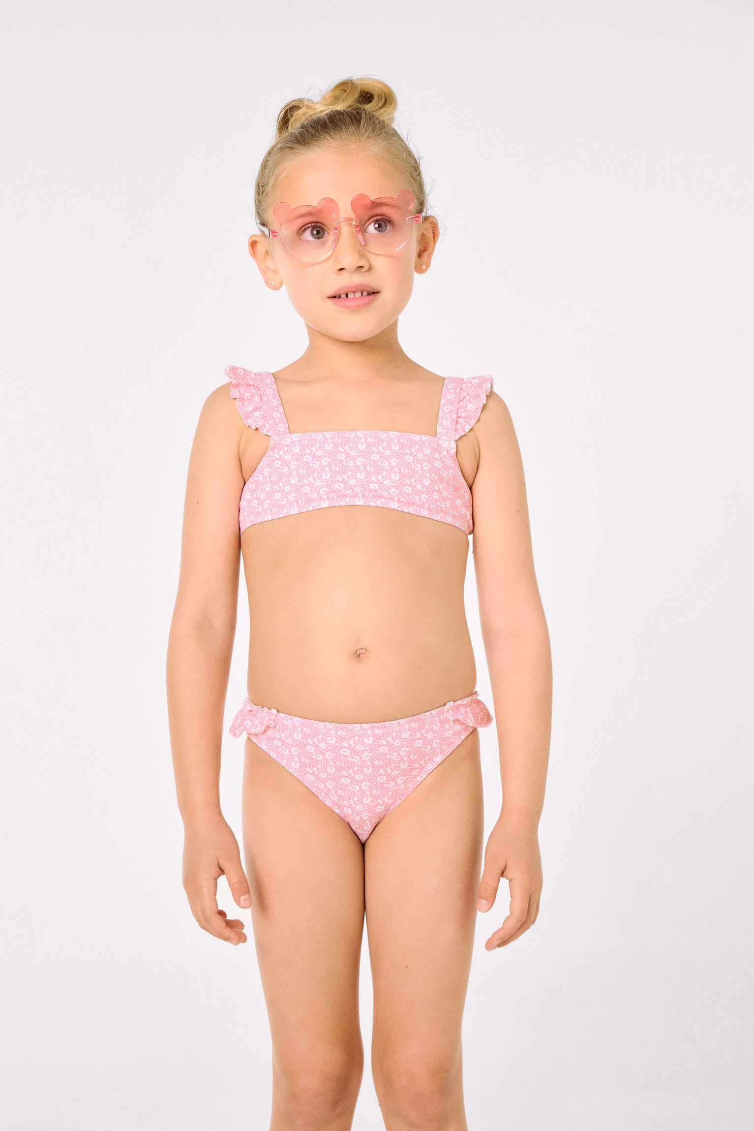 Culetín niña detalle volantes estampado leopardo rosa - Ysabel Mora