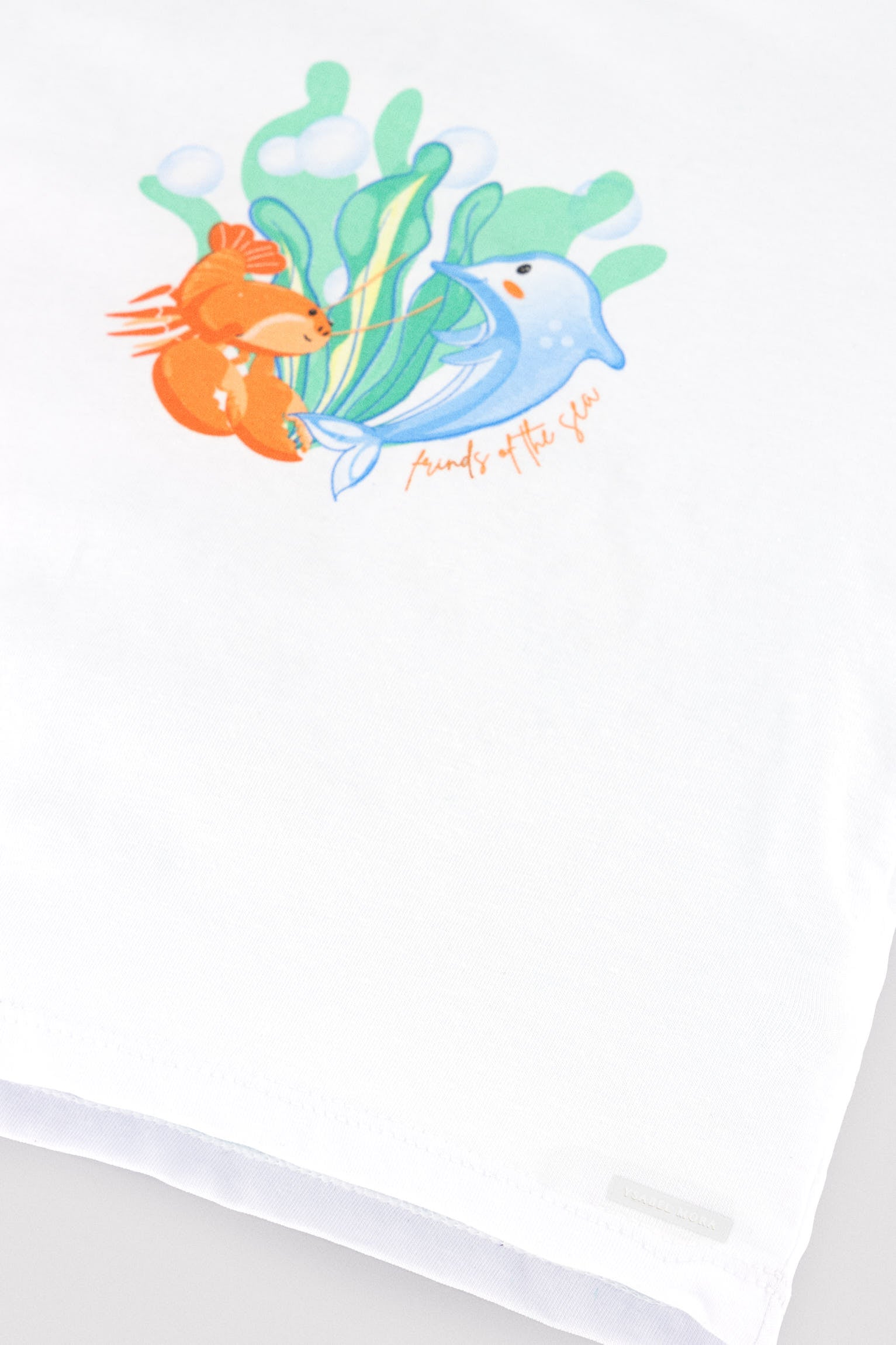 Conjunto para bebê: camiseta e shorts boxer com estampa de animais marinhos