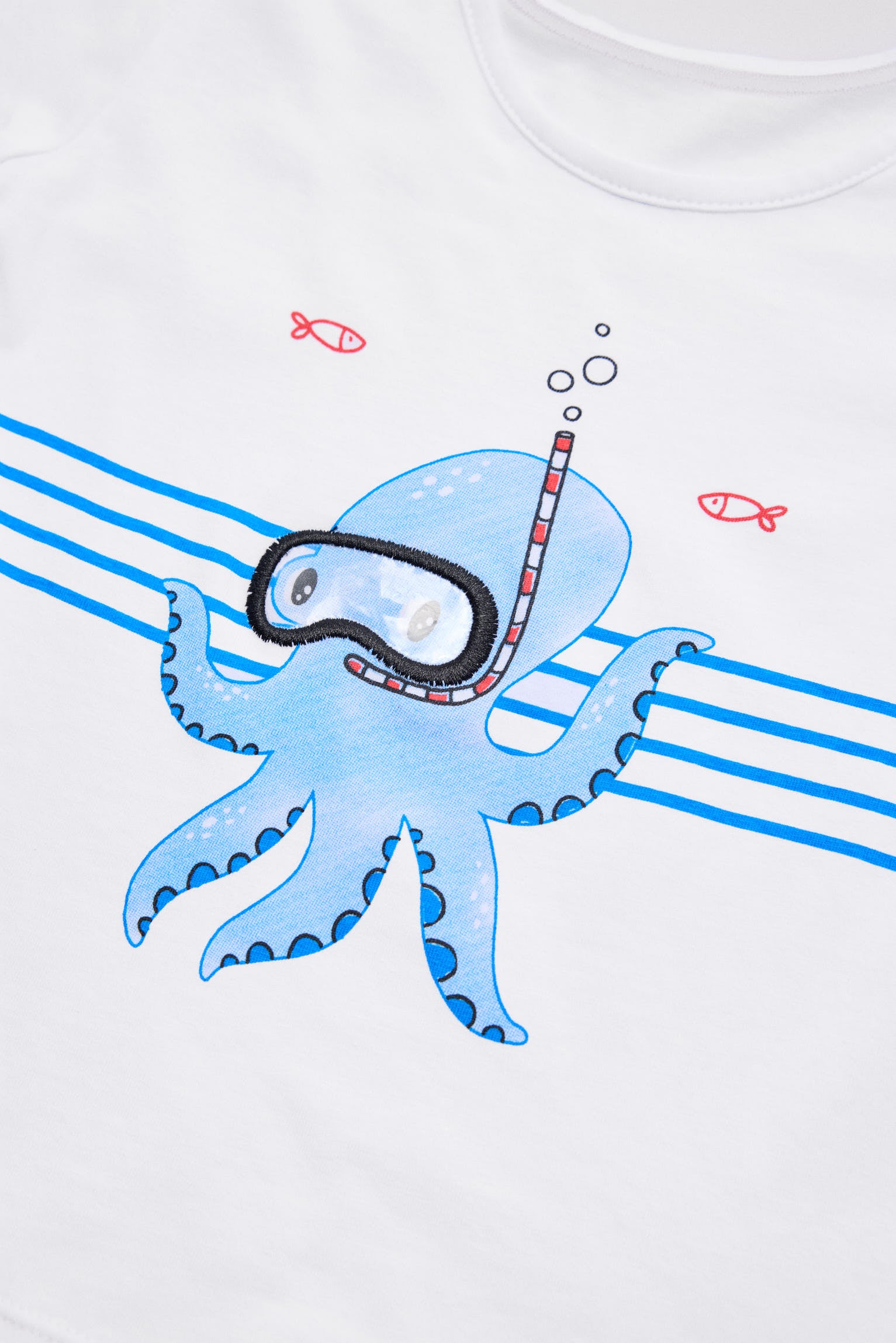 Conjunto de camiseta e shorts boxer para bebê com estampa de polvo