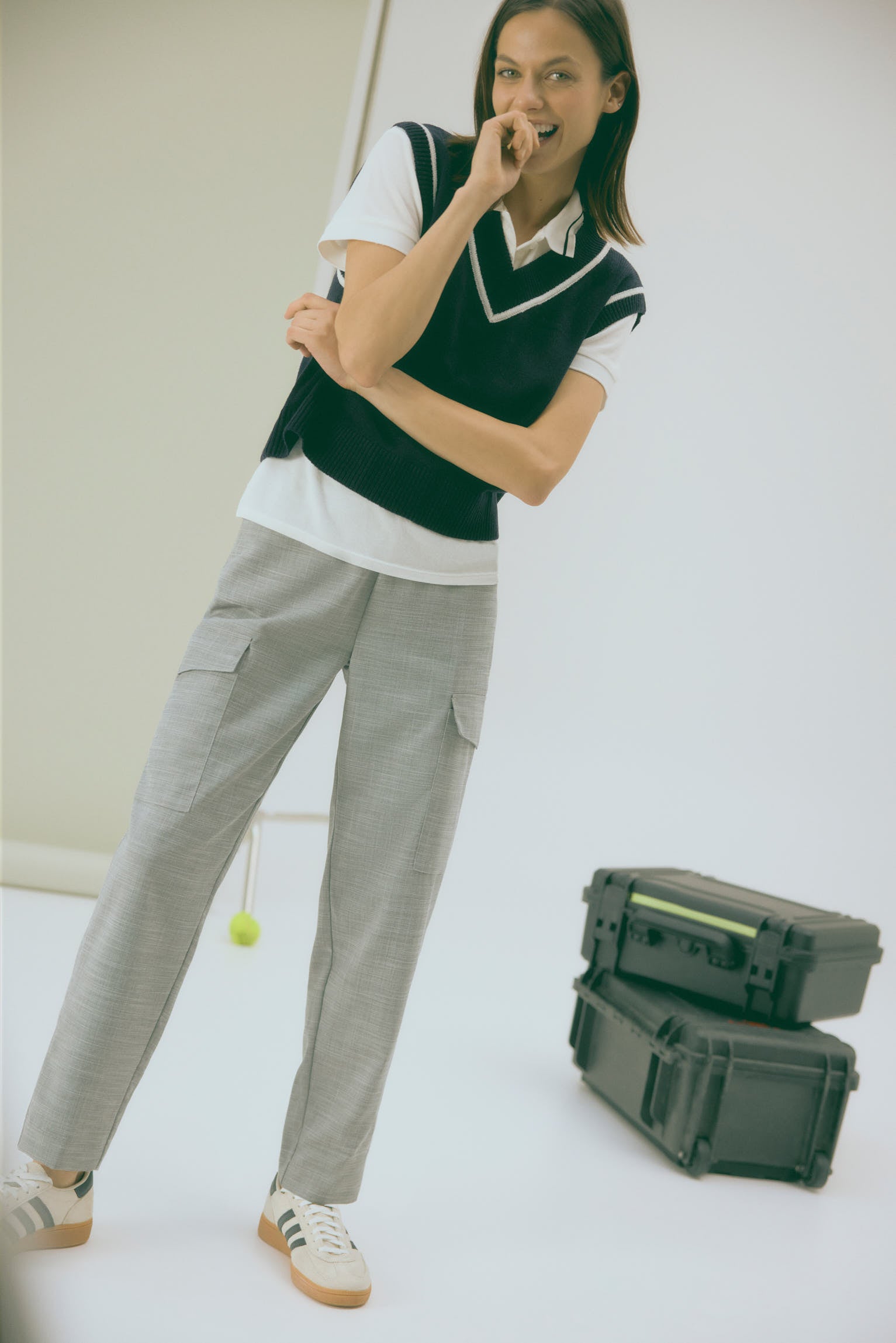 Calça cargo cinza casual