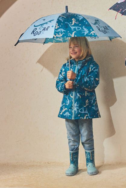 Botas de chuva de menino estampado de monstros com detalhes 3D