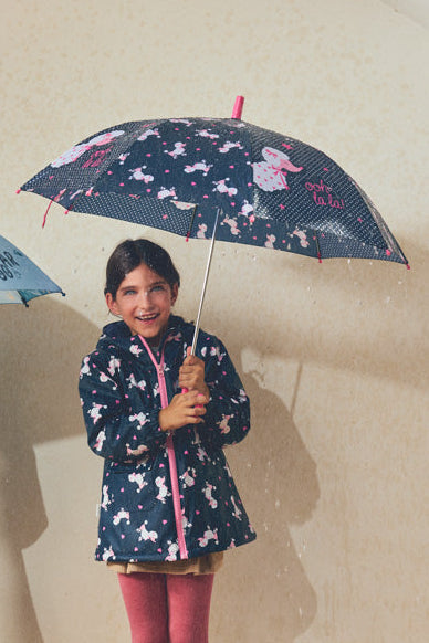 Guarda-chuva de menina estampado de caniches
