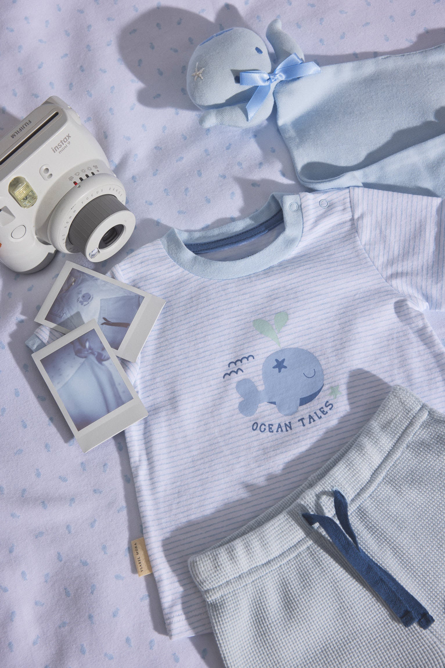 Conjunto bebé t-shirt e calções manga curta Ocean Tales azul
