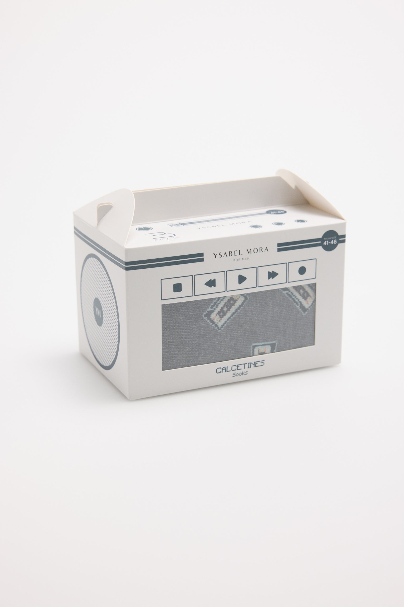 Pacote de presente com 3 meias estampadas musicais