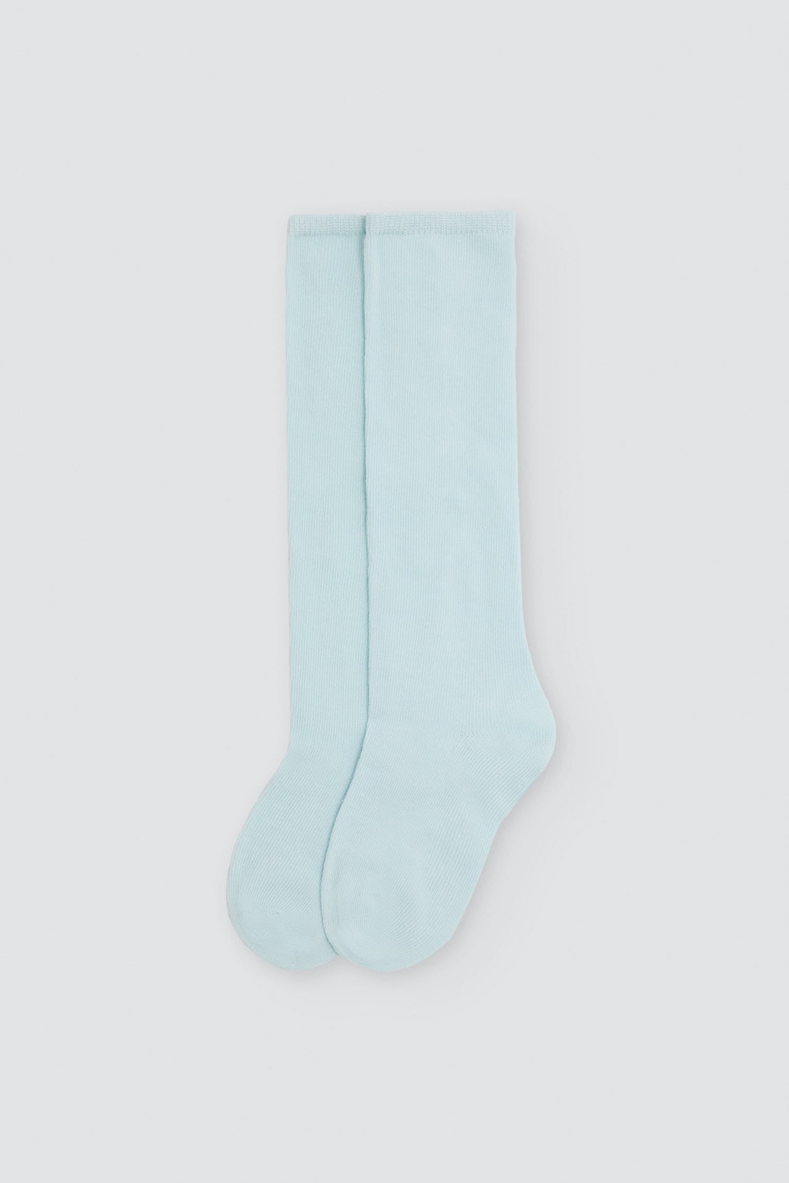 Meias altas infantis básicas azul-claro