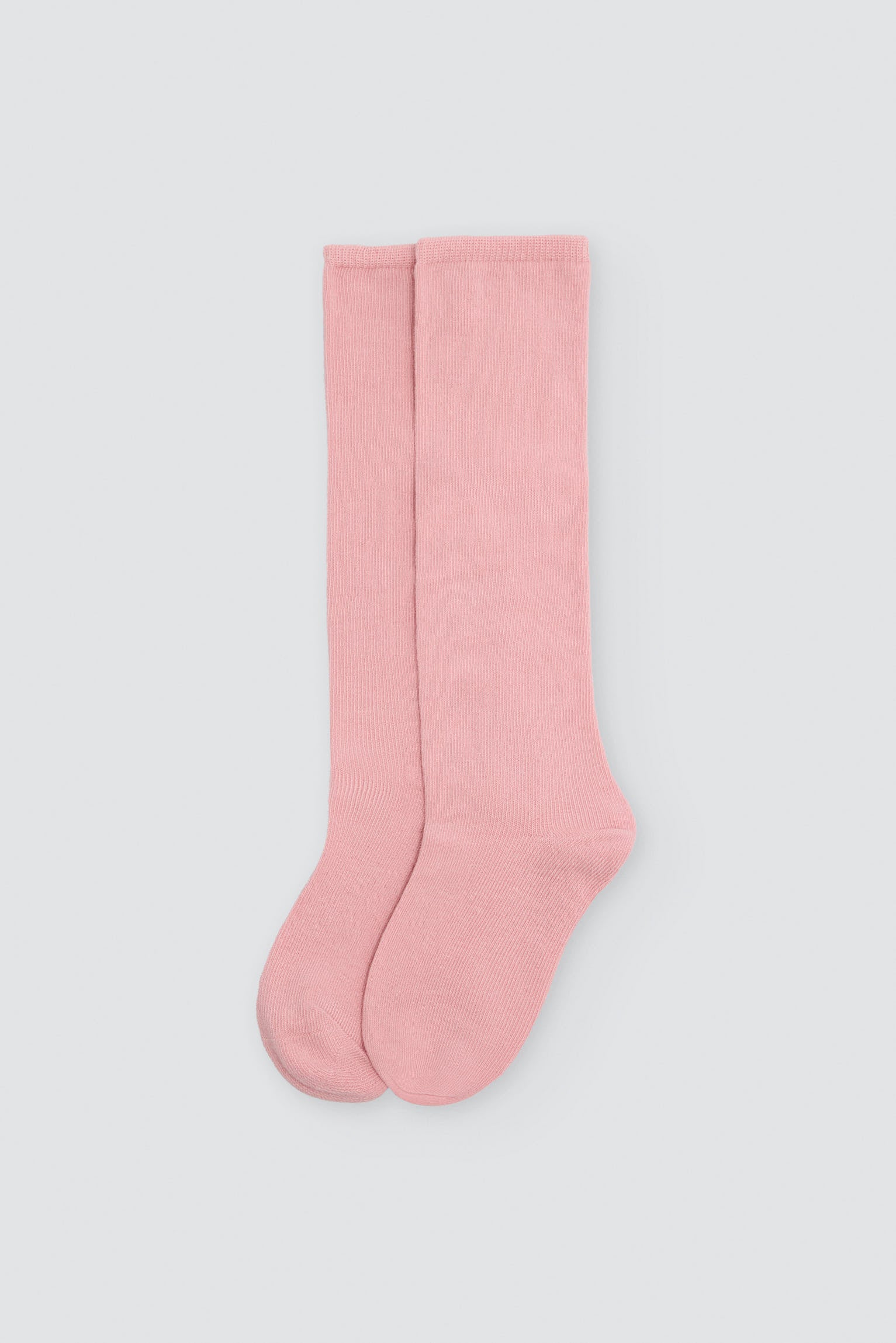 Meias altas infantis básicas rosa-pó