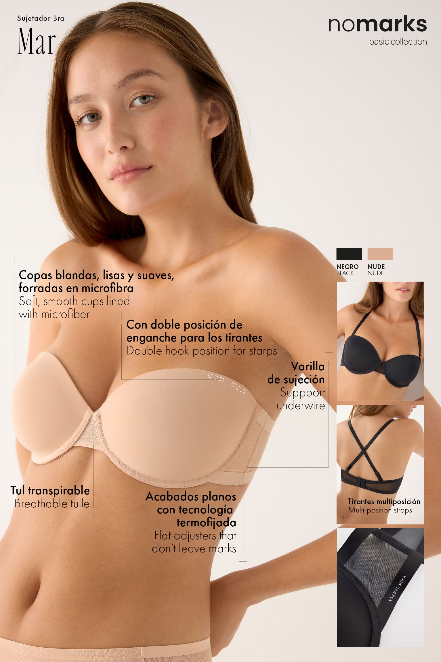 Sutiã nomarks tomara que caia Mar preto