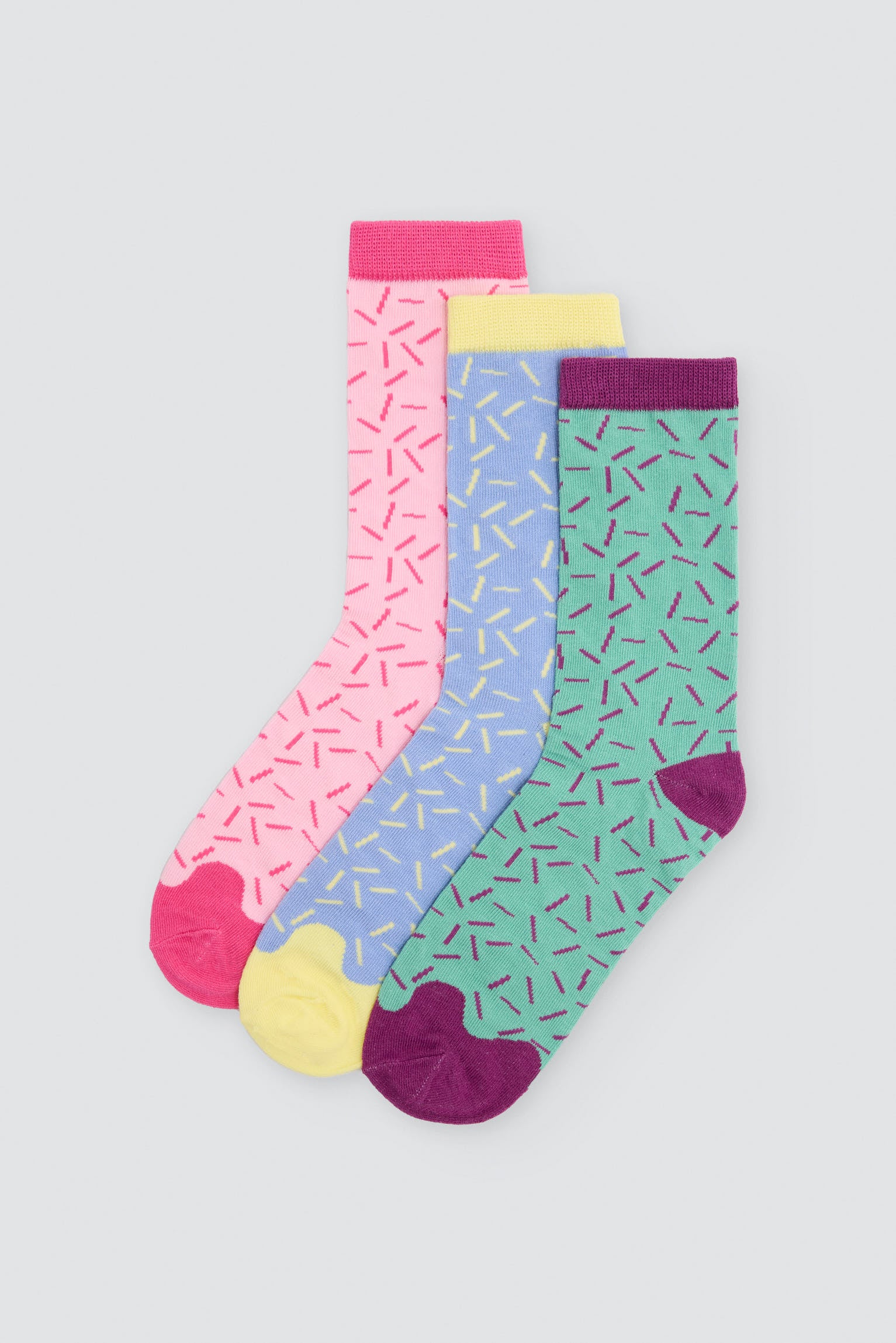 Pack presente de 3 meias donuts multicolor