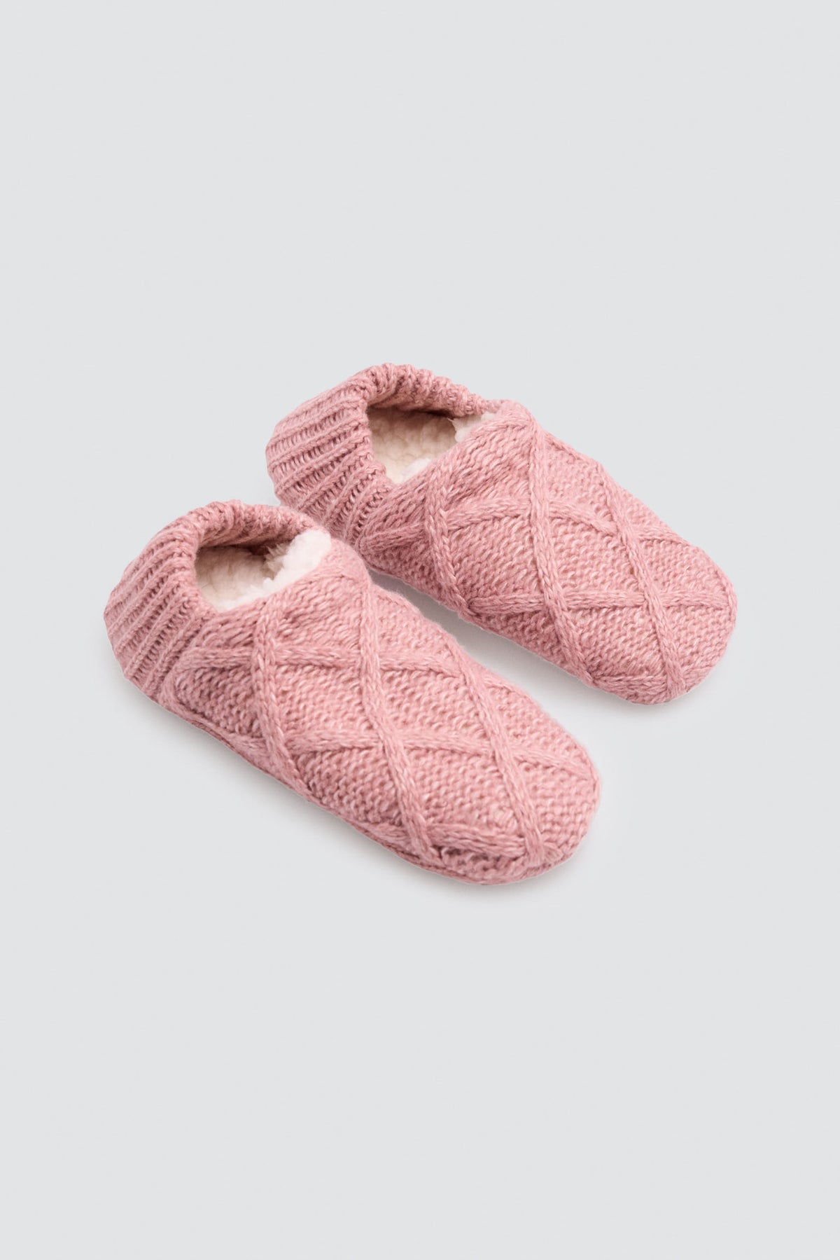 Pantufas-meia de mulher antiderrapantes rosa