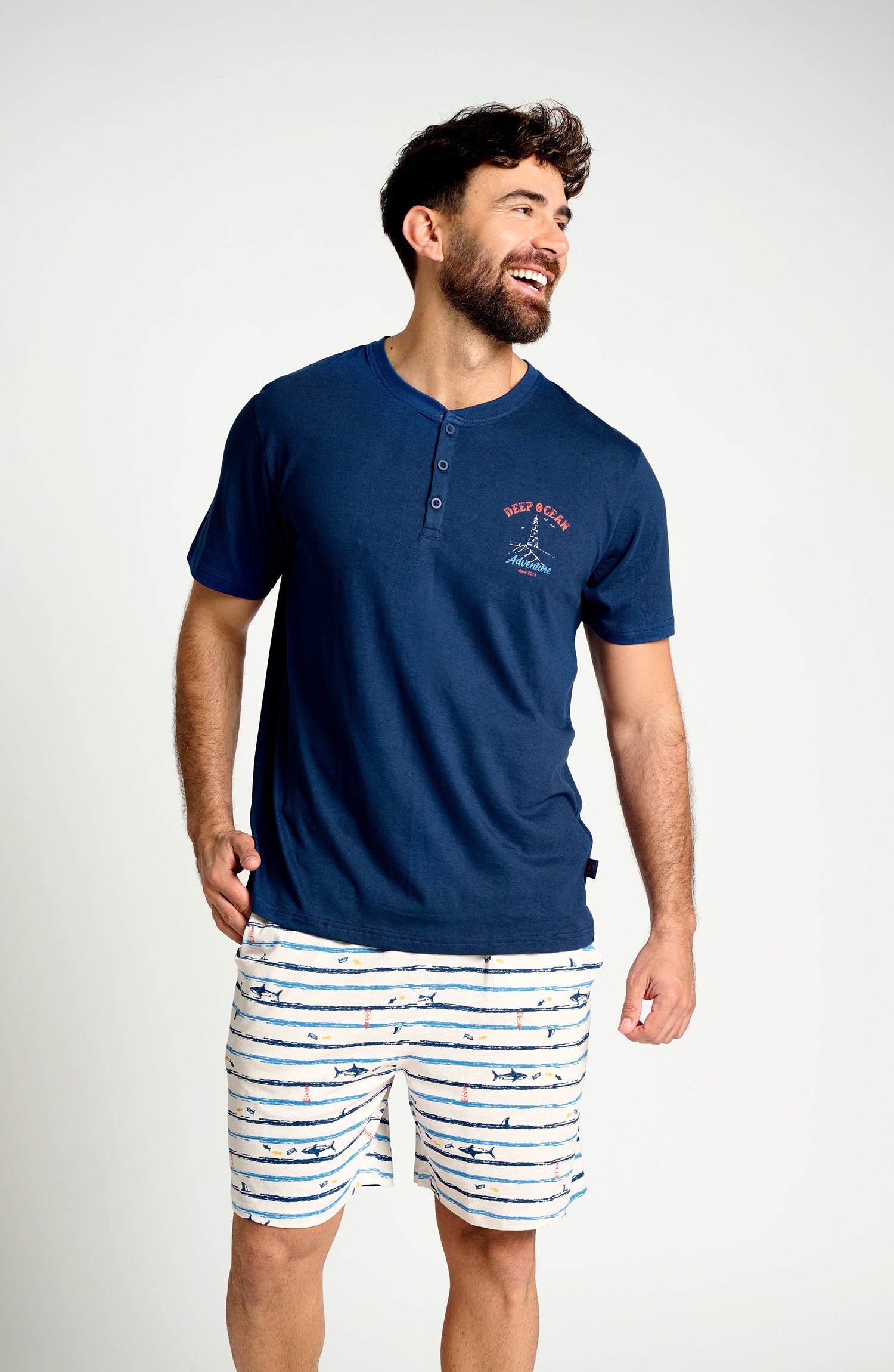 Pijama hombre corto algodón Ocean Adventure | MUYDEMI - Ysabel Mora