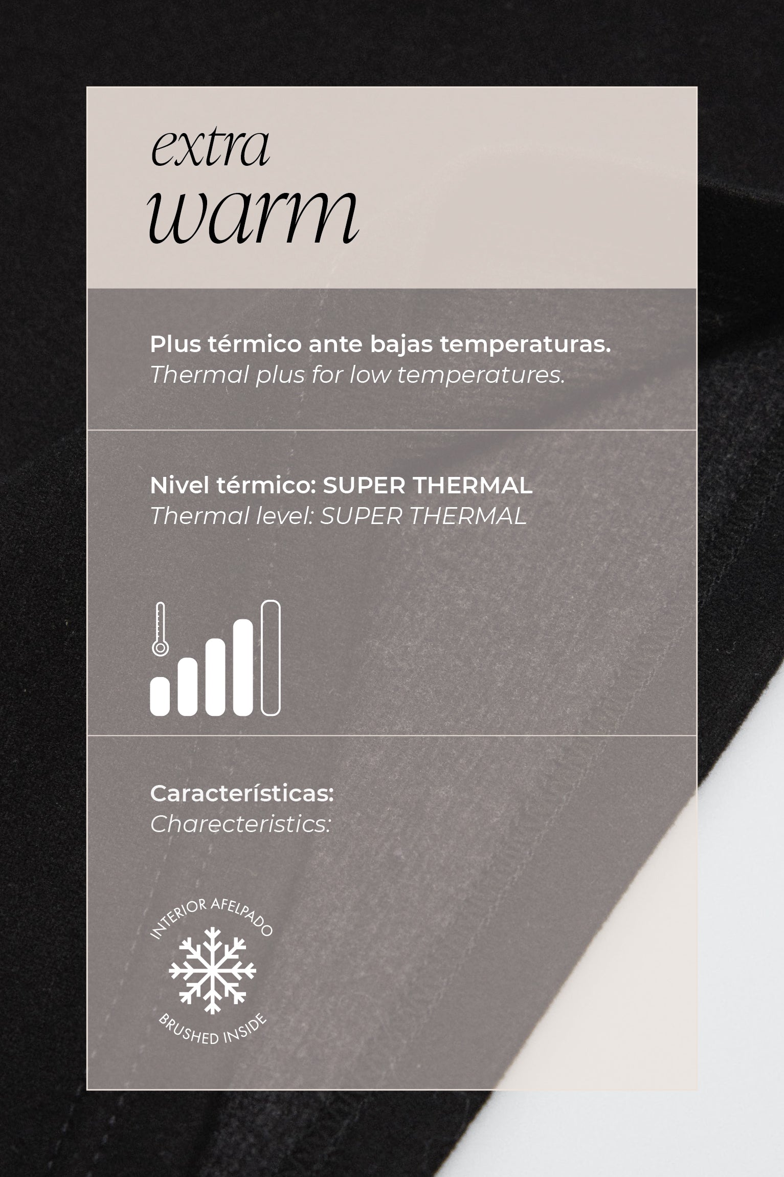 Camiseta térmica extra quente com gola redonda preta