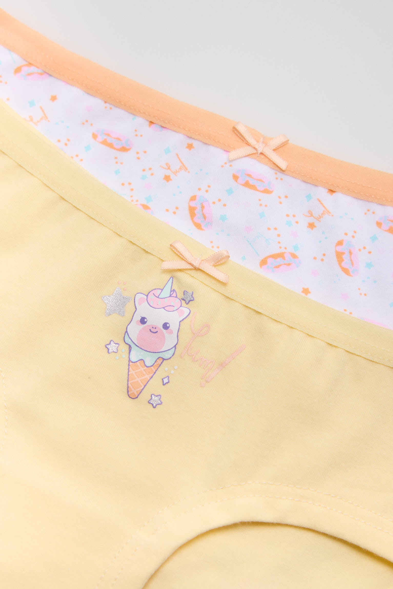 Pack de 2 bragas hipster infantiles estampado comida - Ysabel Mora