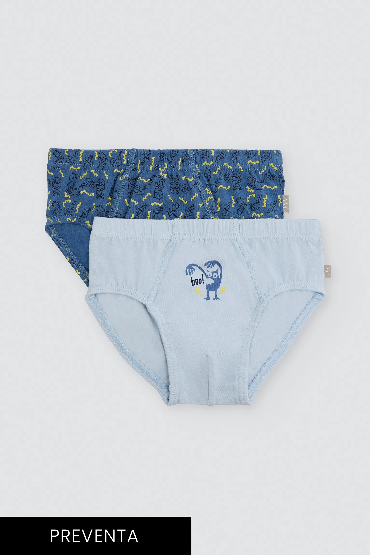PRÉ-VENDA Pack de 2 slips de menino em algodão com estampado de monstros