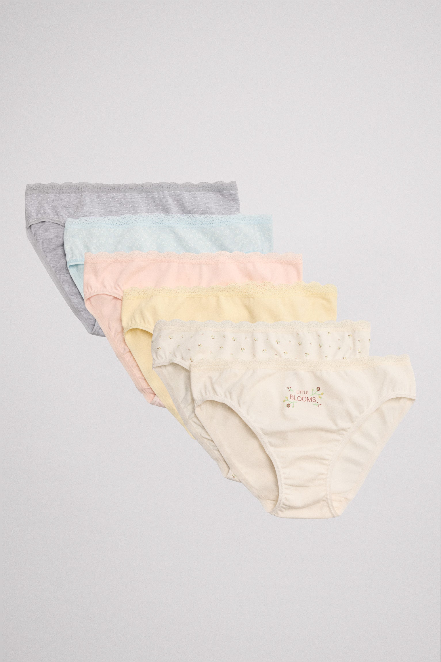 Pack de 6 bragas juveniles estampadas Little Blooms - Ysabel Mora