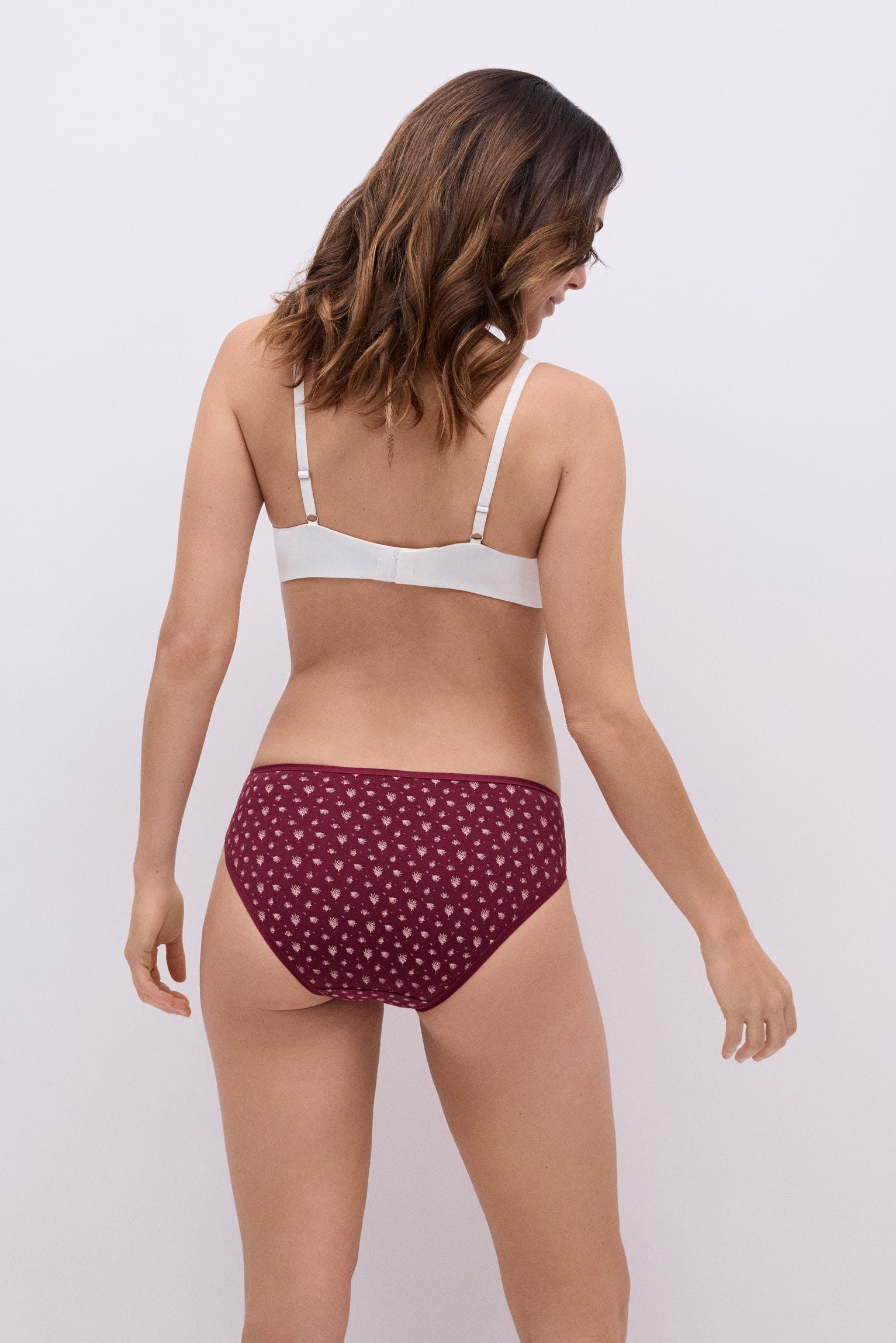 Pacote de 6 calcinhas midi de algodão estampadas de verão