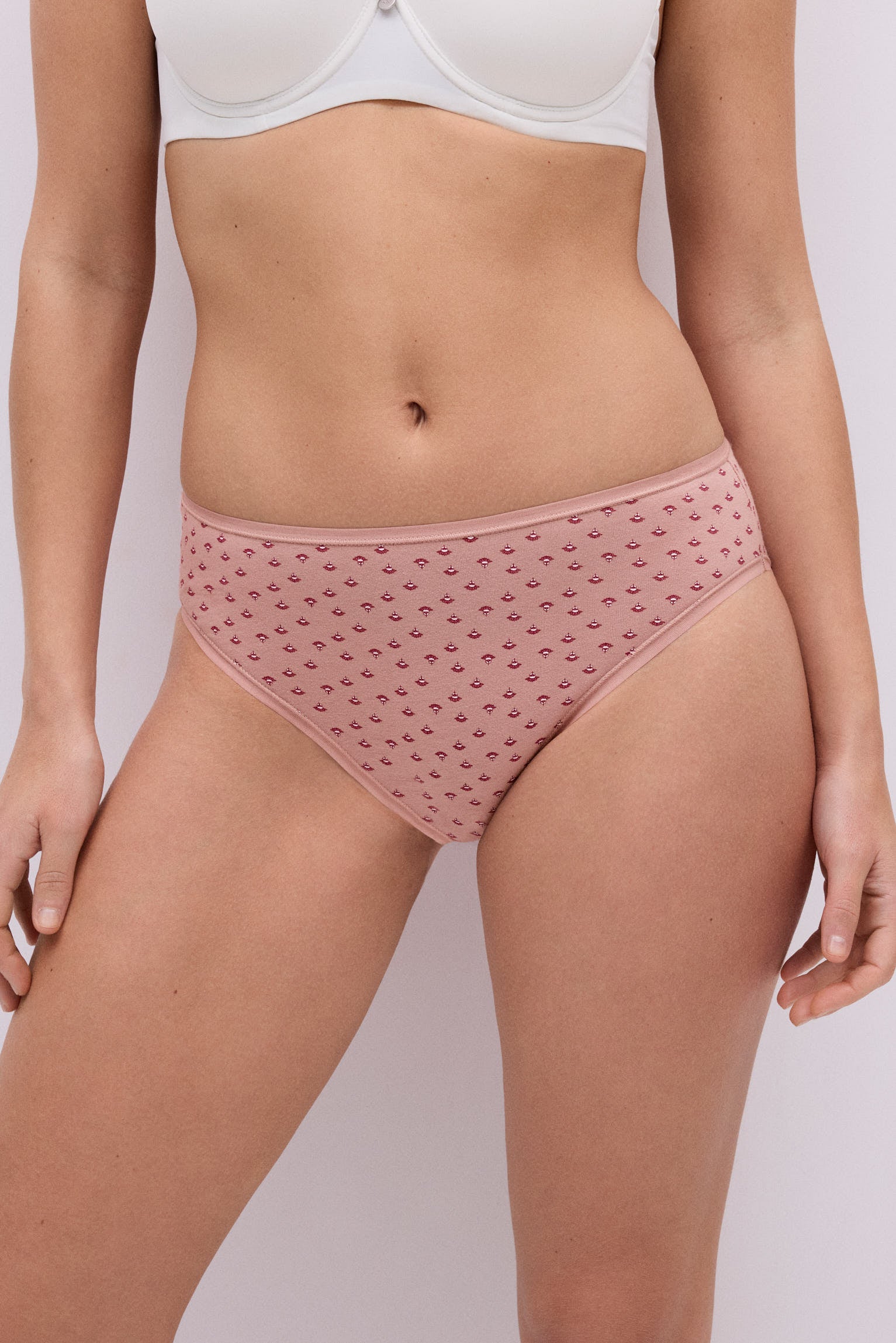 Pacote de 6 calcinhas midi de algodão estampadas de verão
