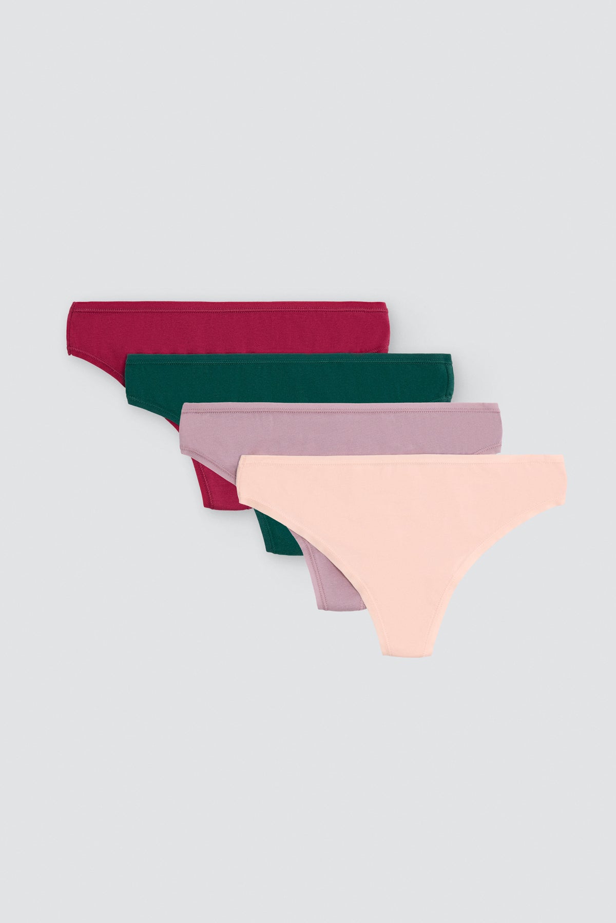 Pack de 4 tangas básicos de algodão em várias cores