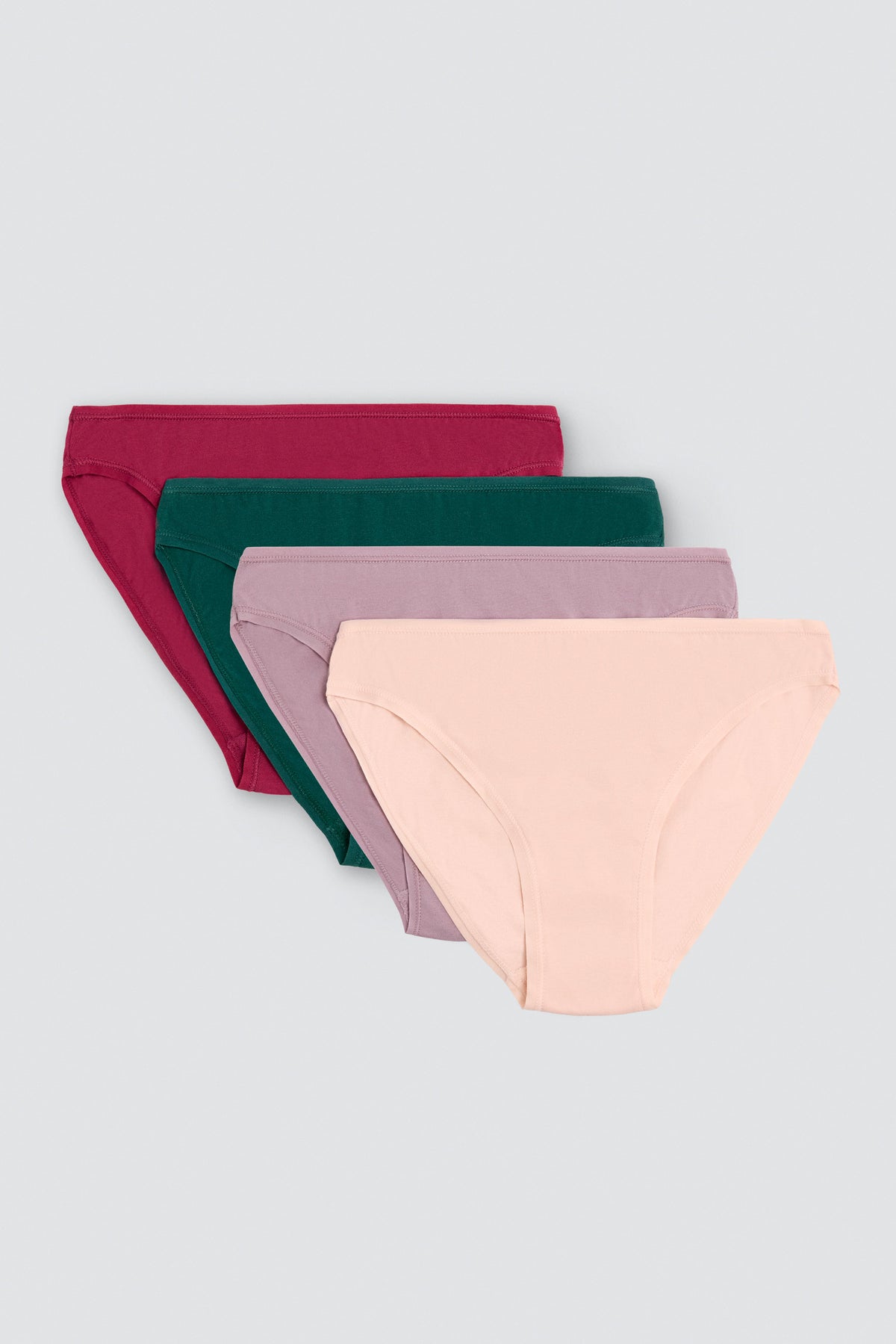 Pack de 4 cuecas mini básicas de algodão em várias cores