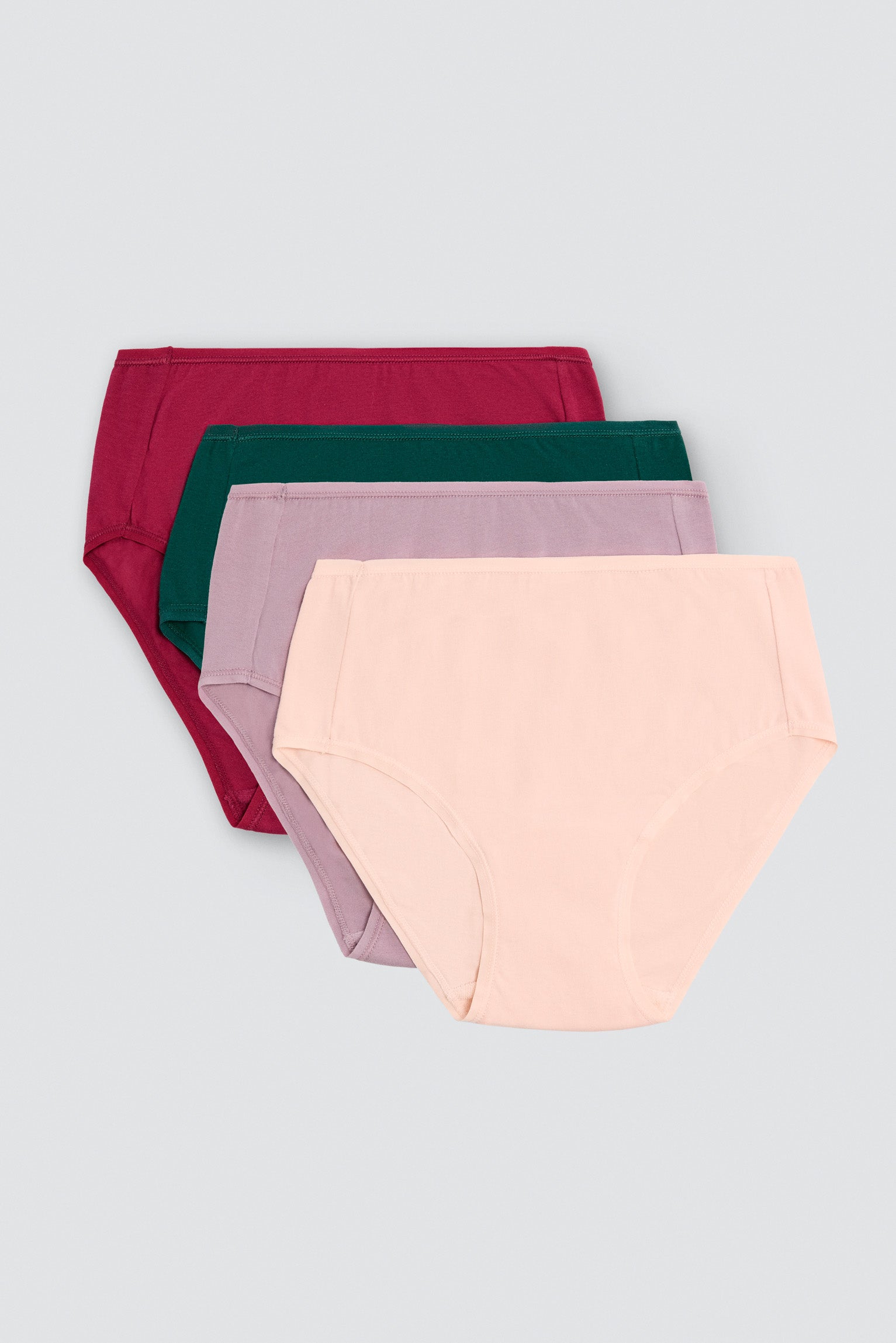 Pack de 4 cuecas altas de algodão em várias cores