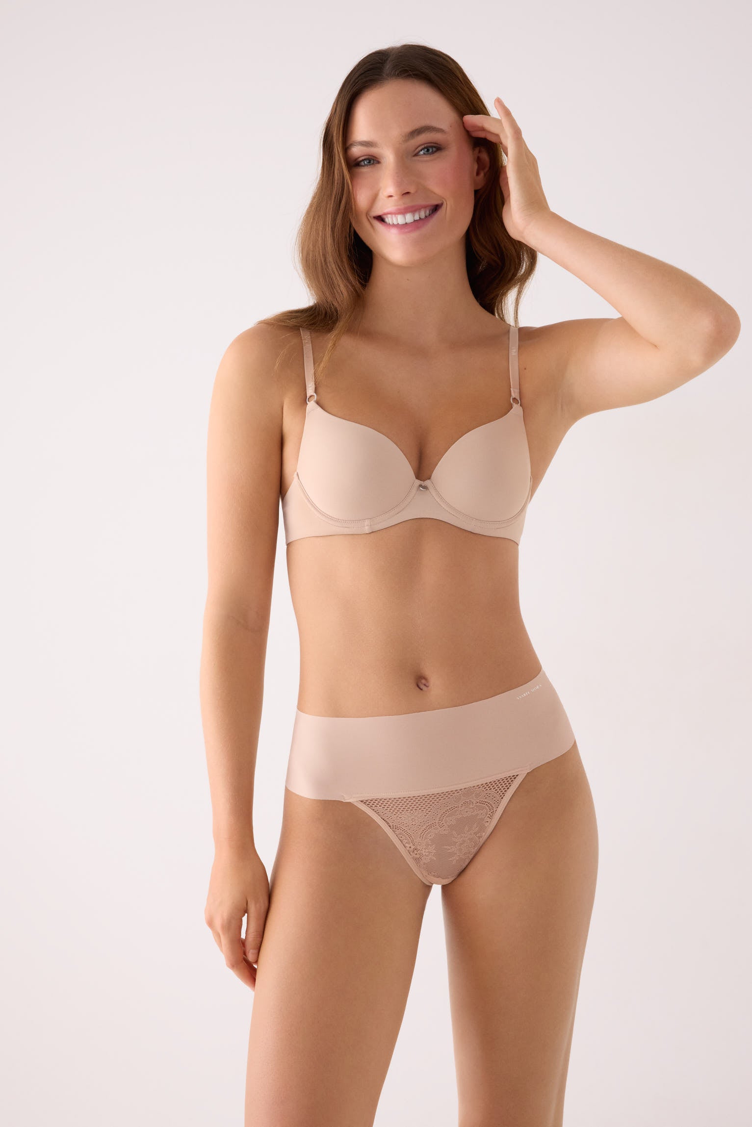 PRÉ-VENDA Tanga de cintura subida  nude