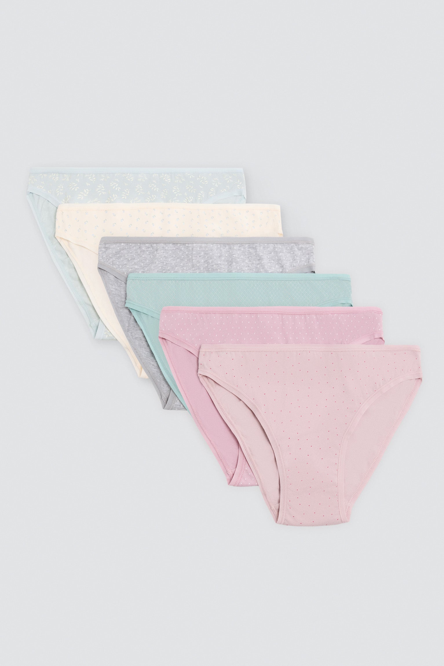 Pack de 6 cuecas mini estampadas de algodão