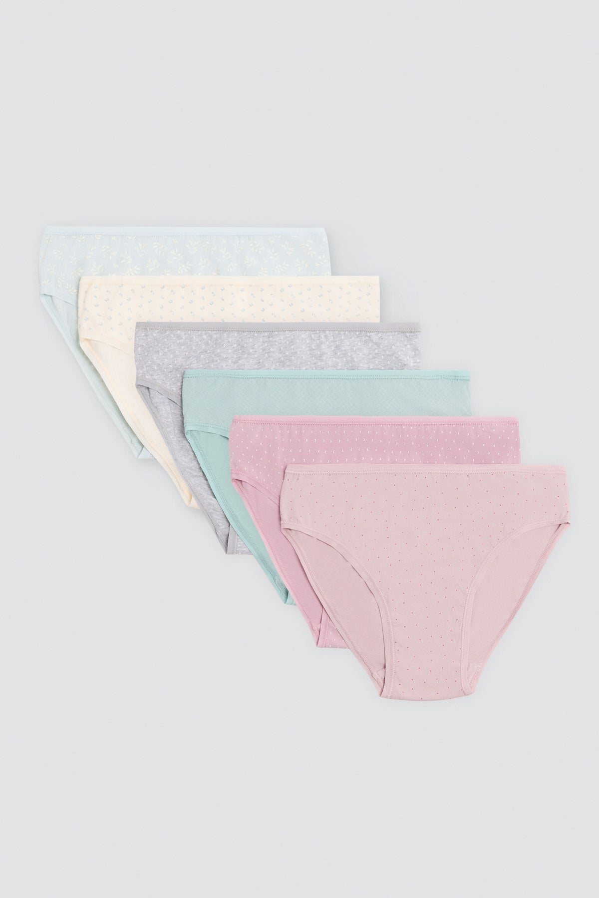 Pack de 6 cuecas midi estampadas de algodão