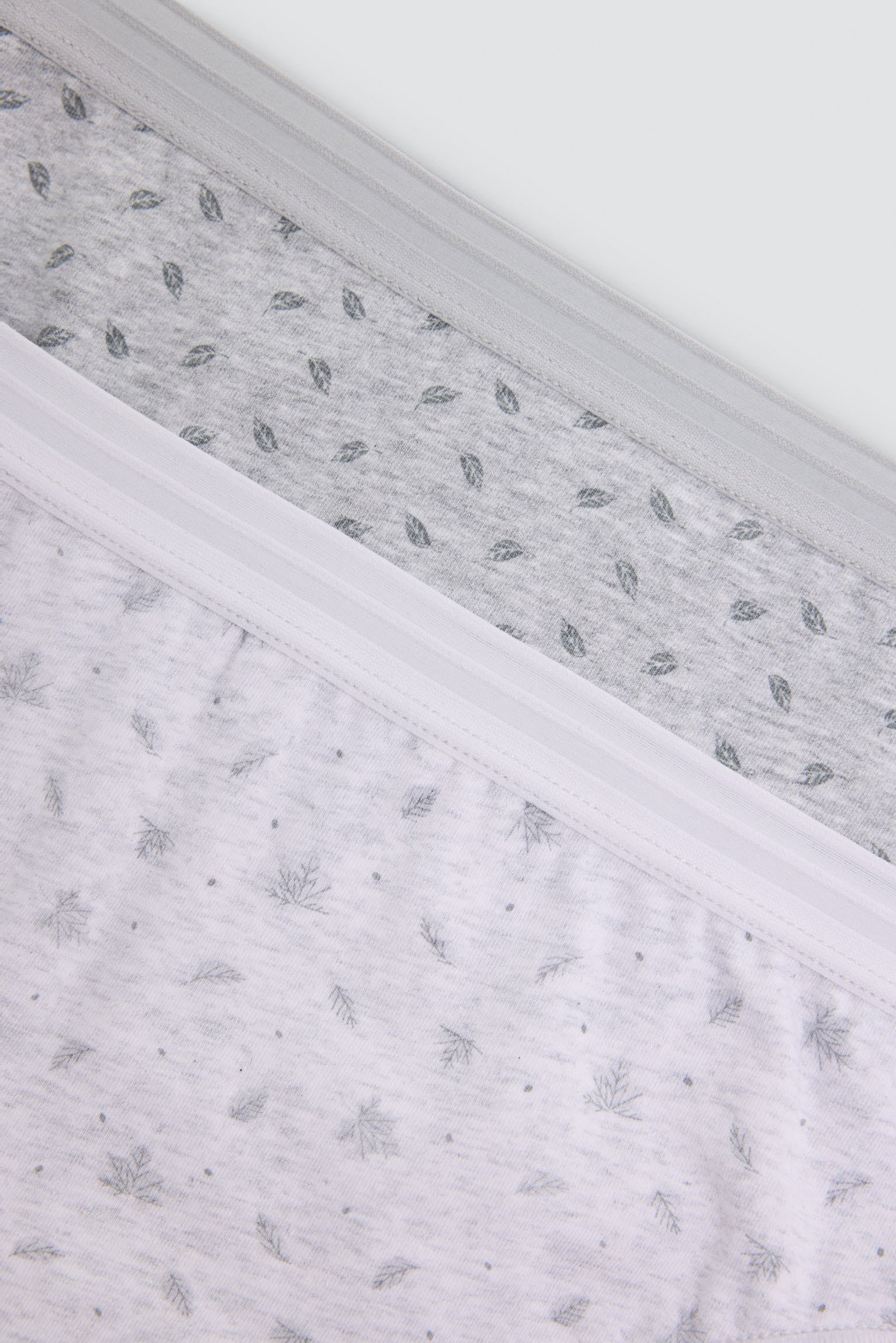 Pack de 2 cuecas midi estampadas de algodão, cinzento