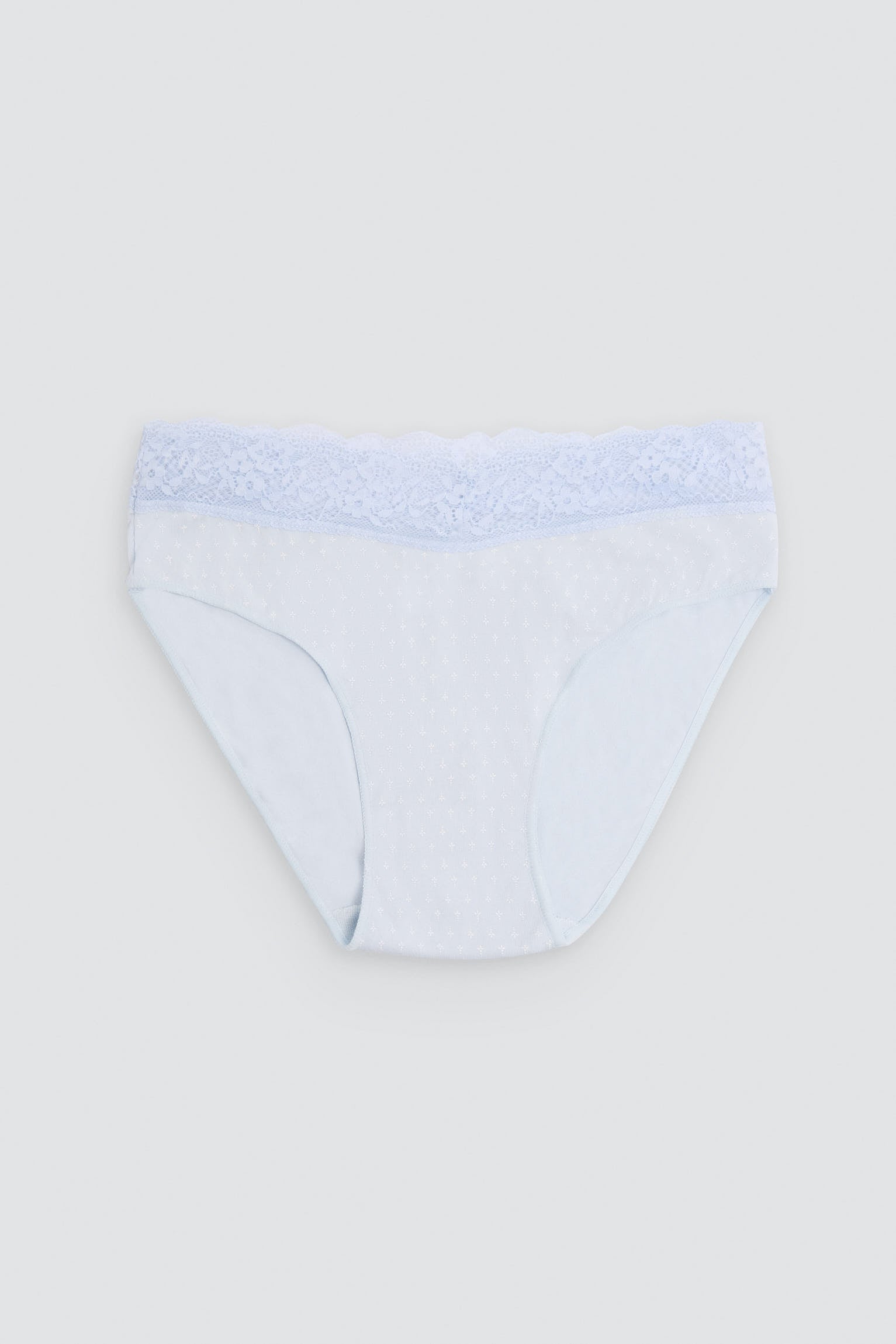 Pack de 2 cuecas midi estampadas de algodão com rebordo de renda, azul