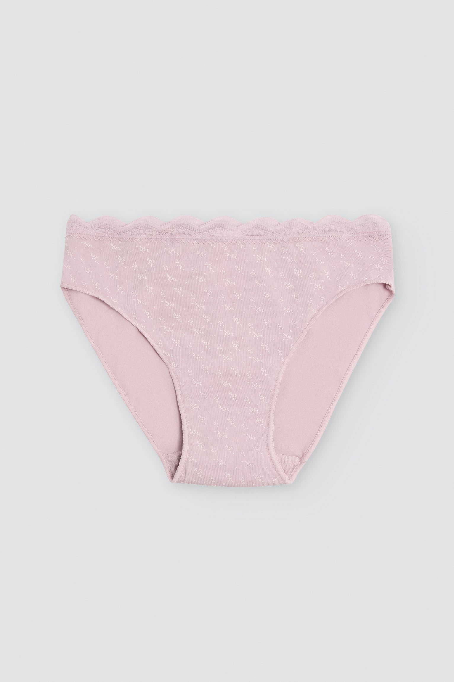 Pack de 2 cuecas midi de algodão com rebordo de renda, multicolor