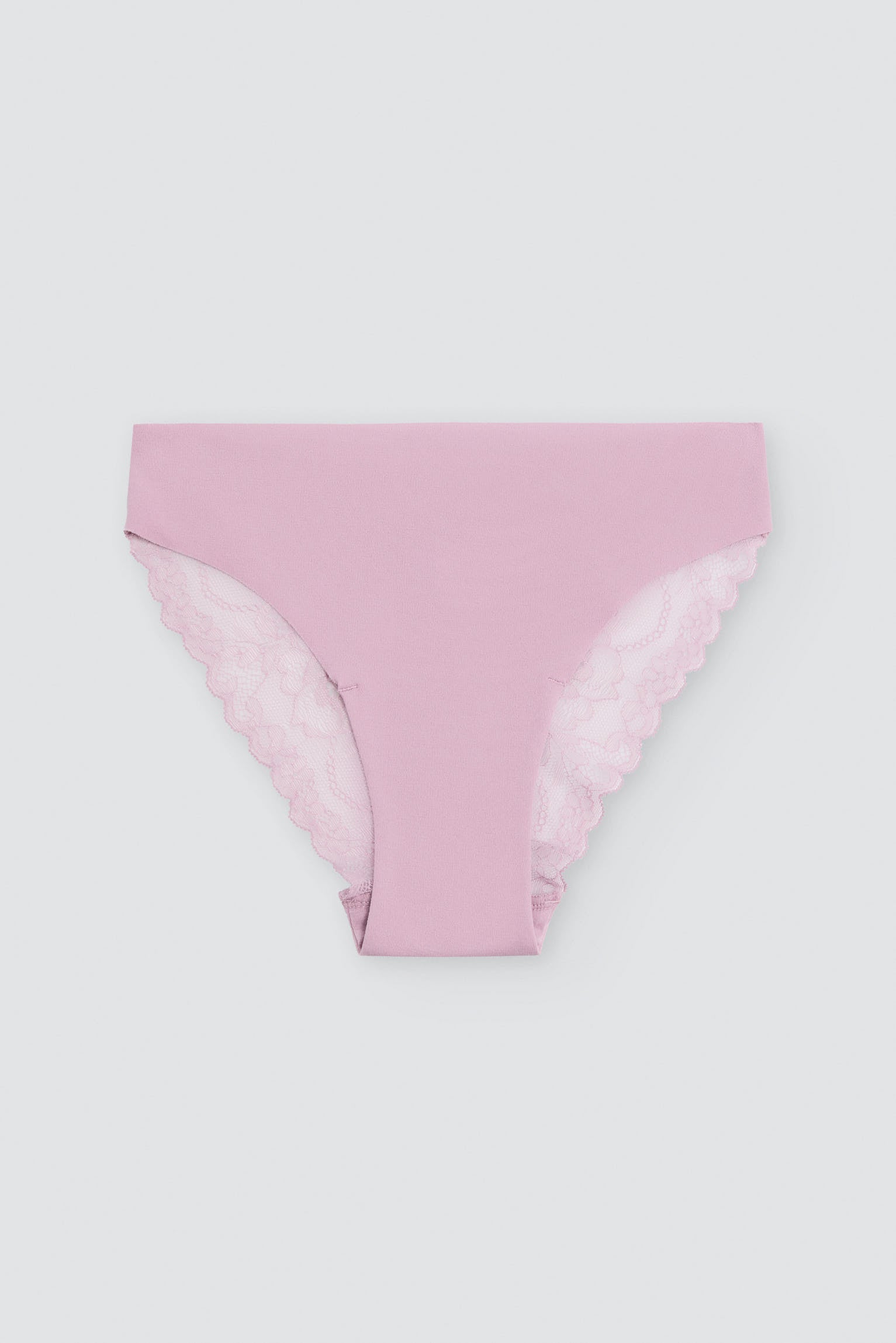 PRÉ-VENDA Cueca brasileira algodão com corte a laser e renda rosa