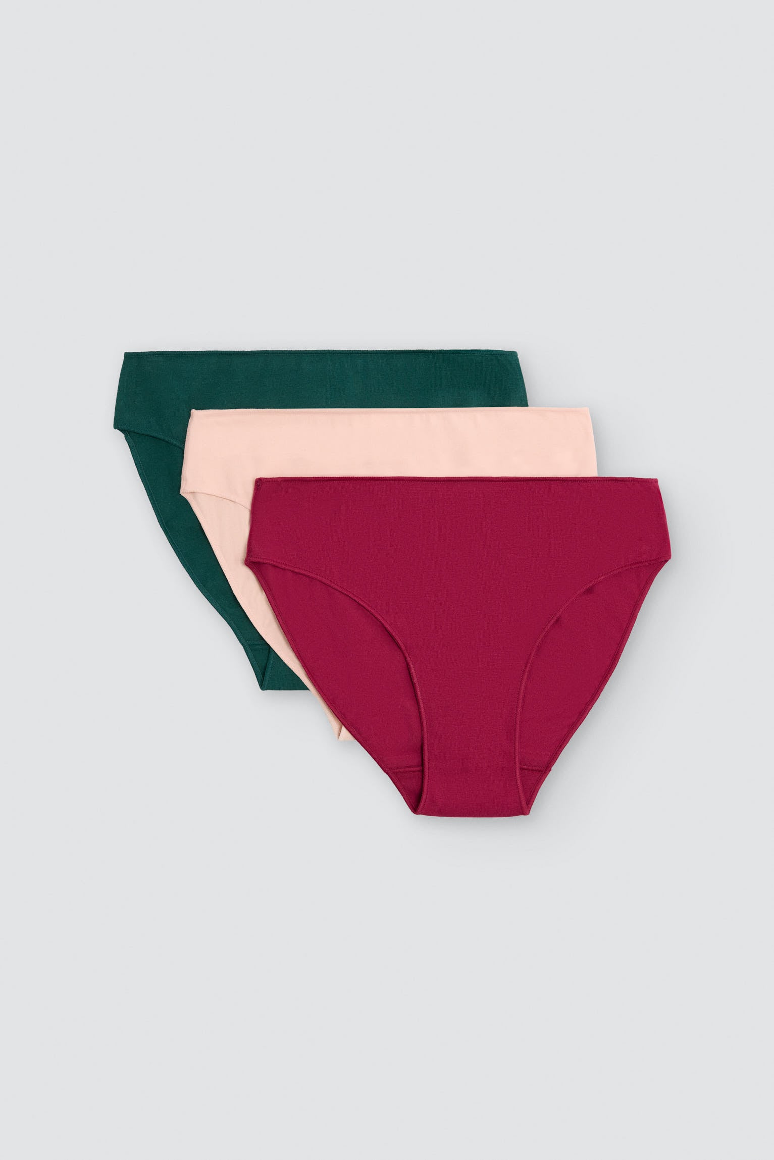 Pack de 3 cuecas midi de algodão em cores frias